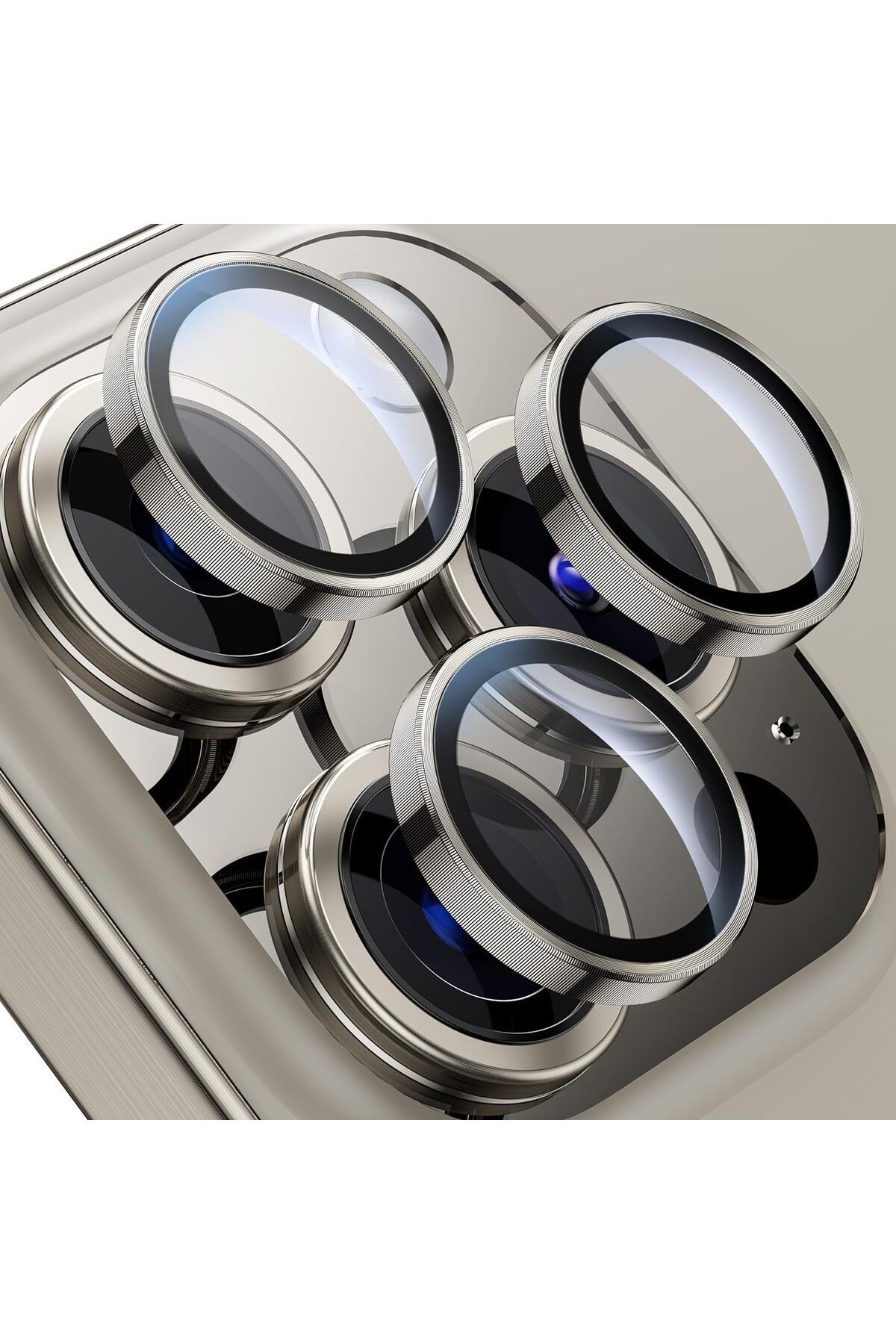 side eye iPhone 15 Pro-15 Pro Max Uyumlu Kamera Lens Koruyucu gri titanyum