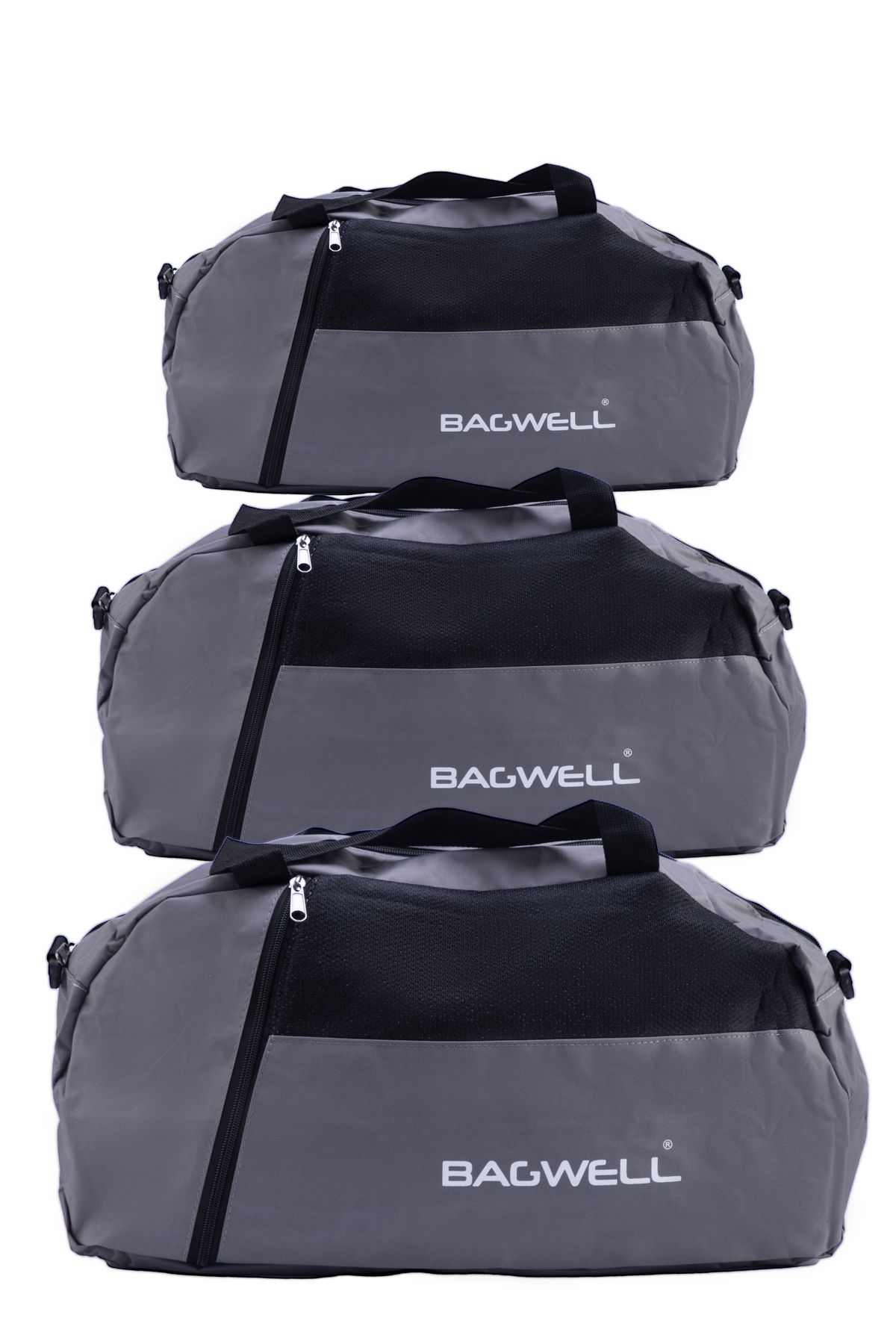 BAGWELL 3'lü Set Gri Spor Ve Seyahat Çantası