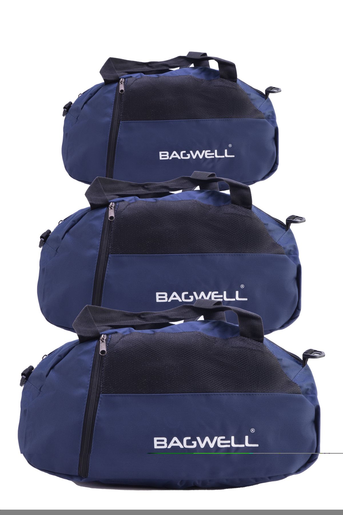 BAGWELL 3'lü Set Lacivert Spor Ve Seyahat Çantası