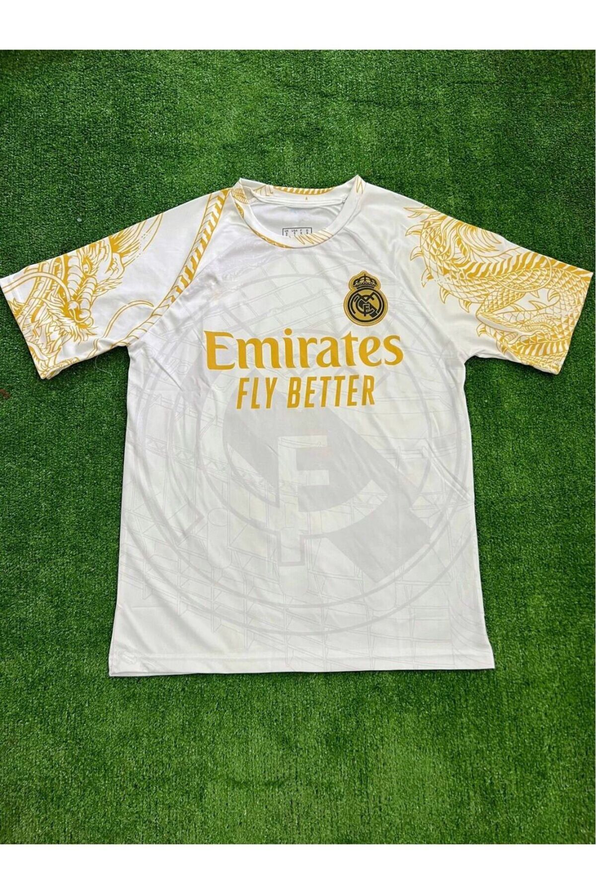 Lion Spor Ronaldo Real Madrid Özel Tasarım Ejder Desenli Beyaz Forma