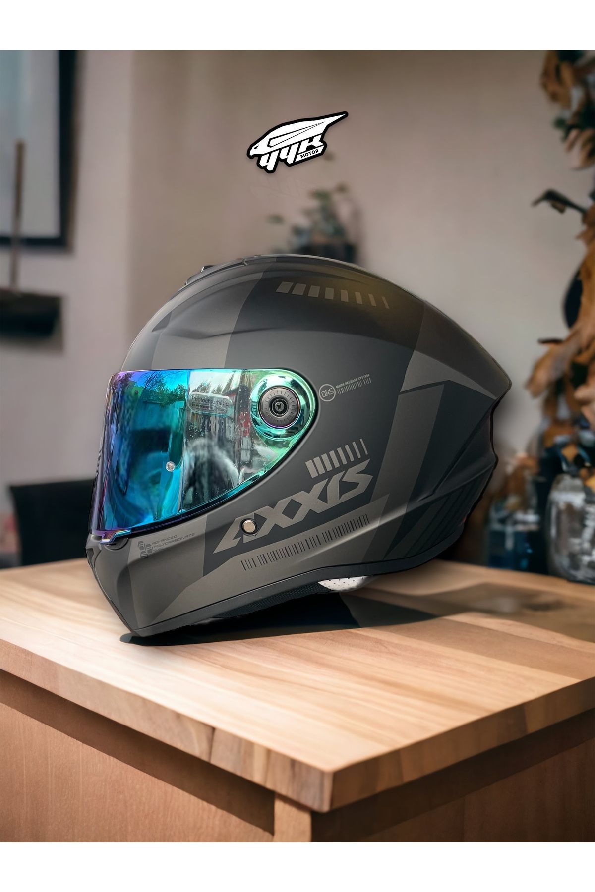 Axxis Draken MP4. ''2 Vizörlü'' + ''Sticker'' Hediyeli, Mat Motosiklet Kapalı Kask