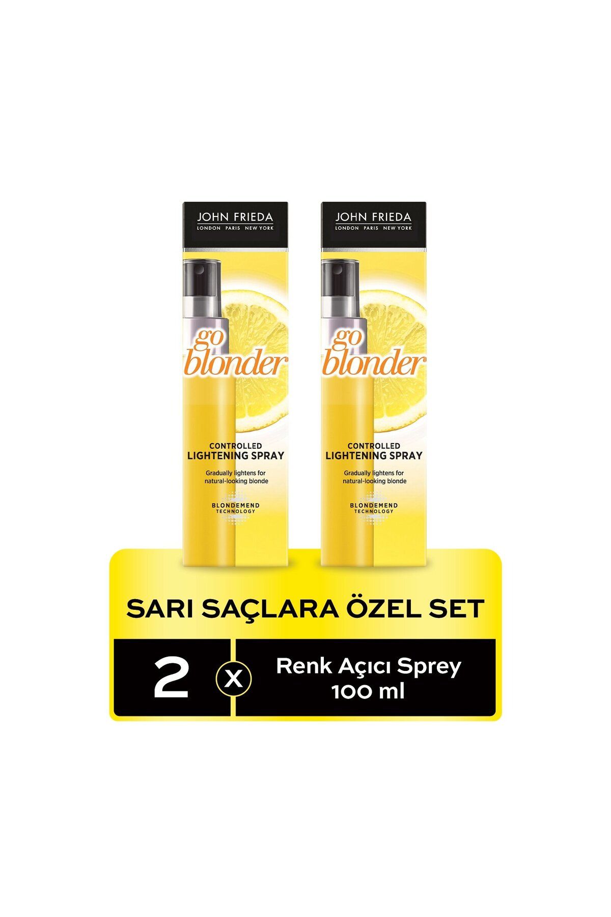 John Frieda Sarı Saçlara Özel Renk Açıcı Sprey 100 ml 2'li