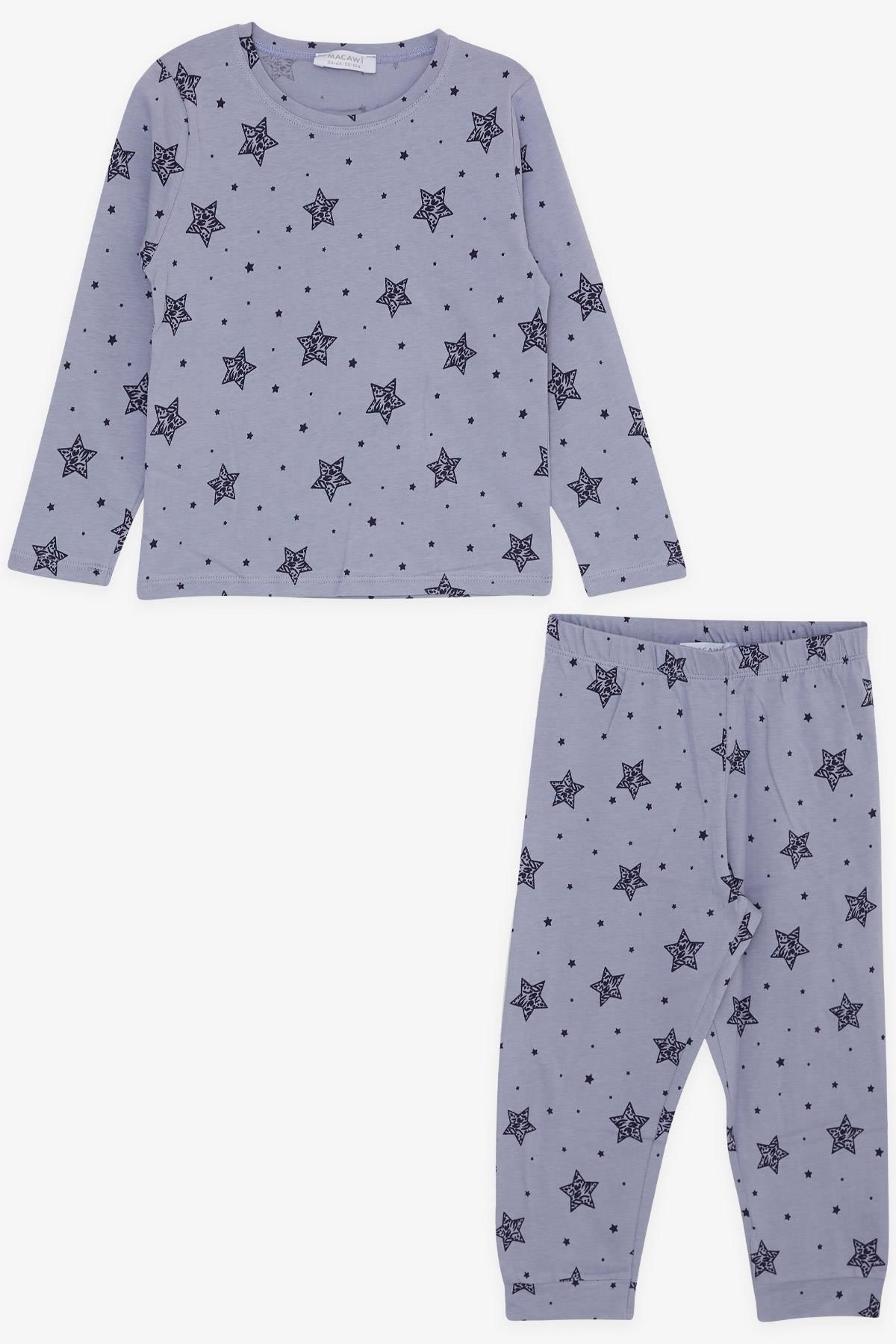 Macawi BREEZE Kız Çocuk Pijama Takımı Yıldız Desenli 1.5-5 Yaş, Lila