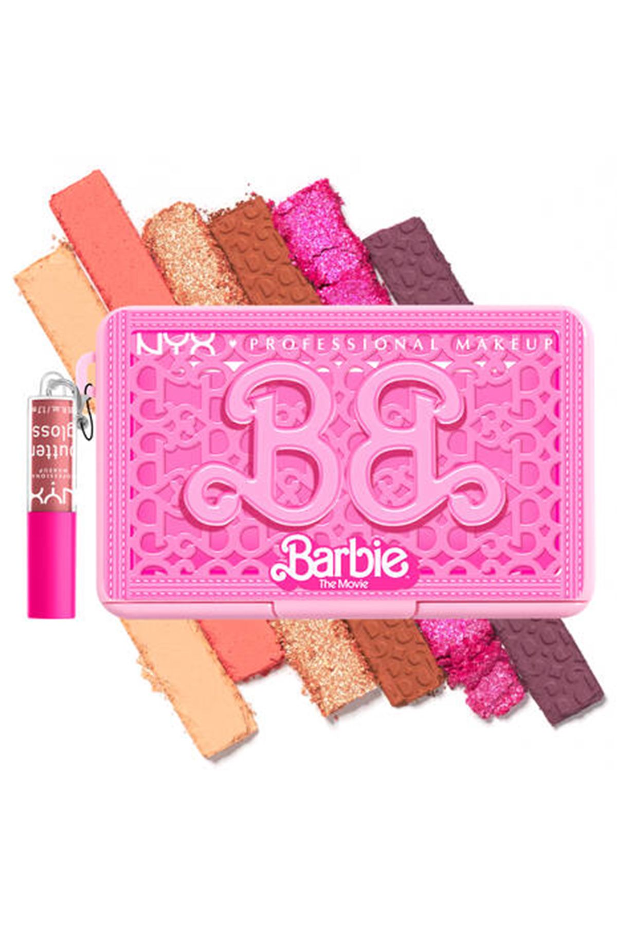 NYX Professional Makeup Barbie Mini Göz Farı ve Yüz Paleti It's a Barbie Party + Mini Butter Gloss Dudak Parlatıcısı