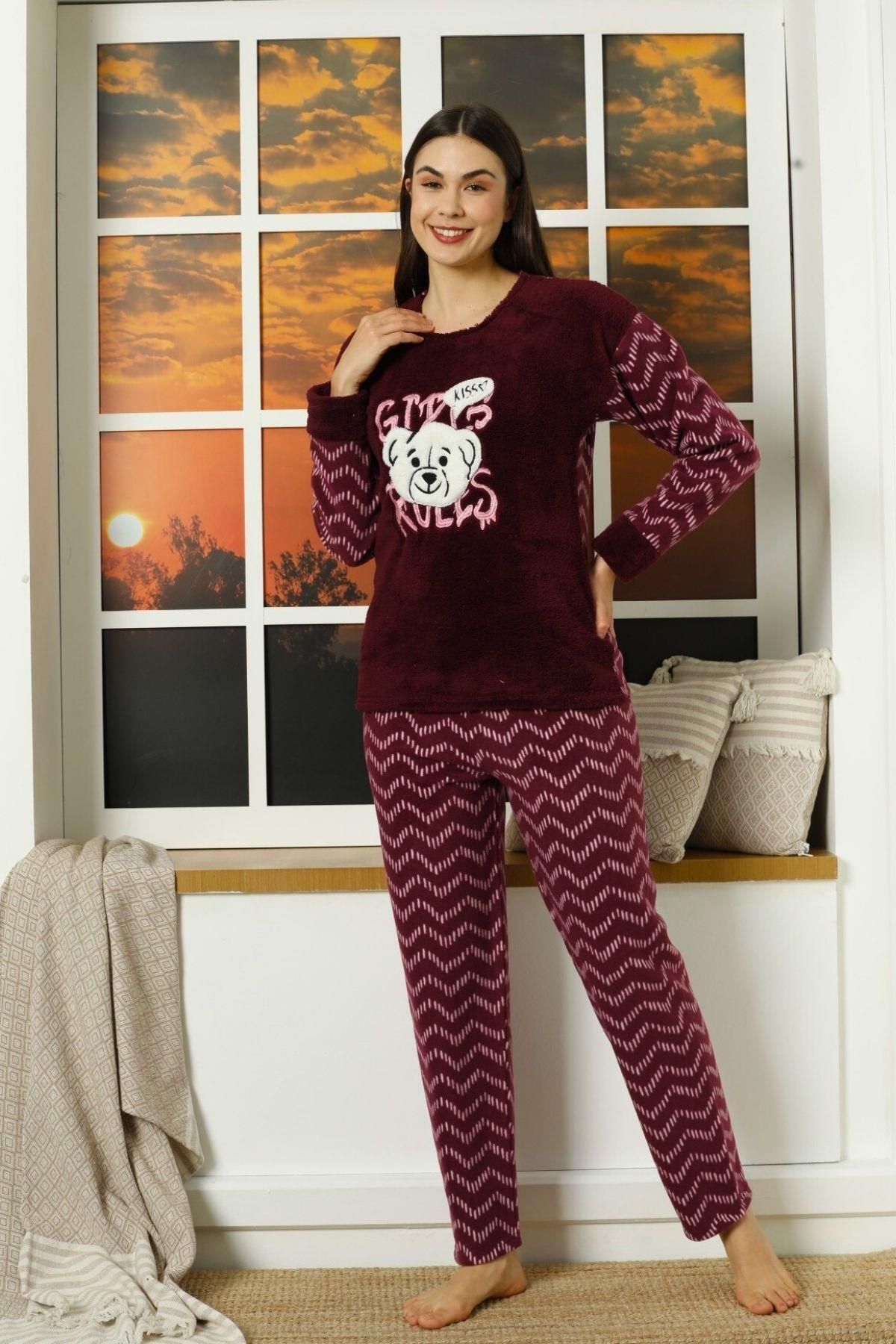 Mossta Girls Rules Polar Pijama Takımı Mürdüm