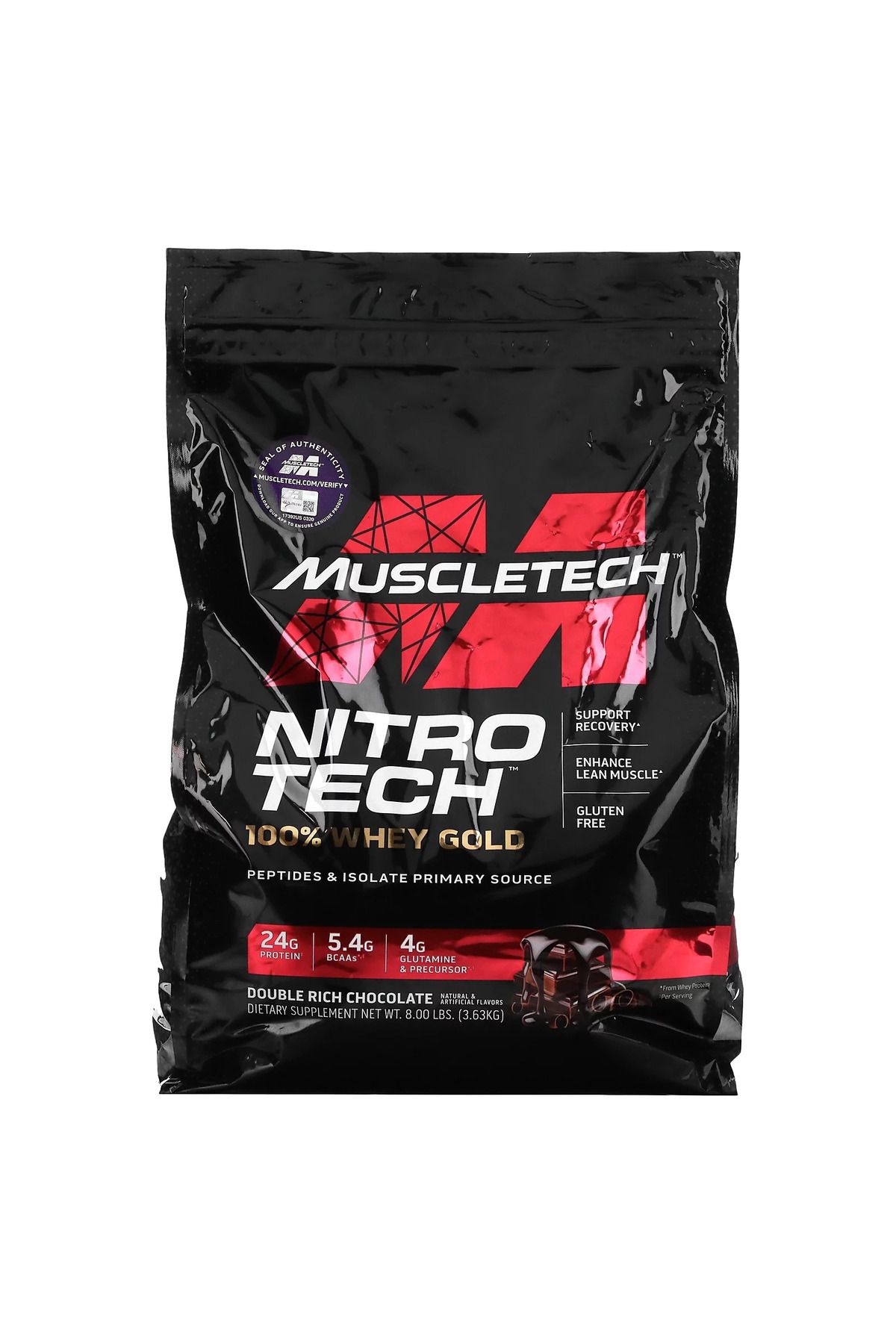Muscletech Nitro Tech, 100% Whey Gold İsolate Protein Double Rich Chocolate, 8 lbs (3.63 kg)