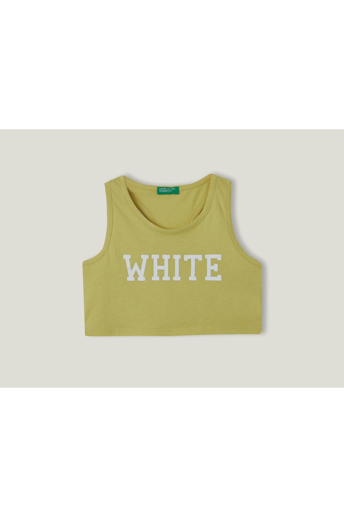 United Colors of Benetton Kız Çocuk Açık Yeşil Renk Yazılı Crop Atlet