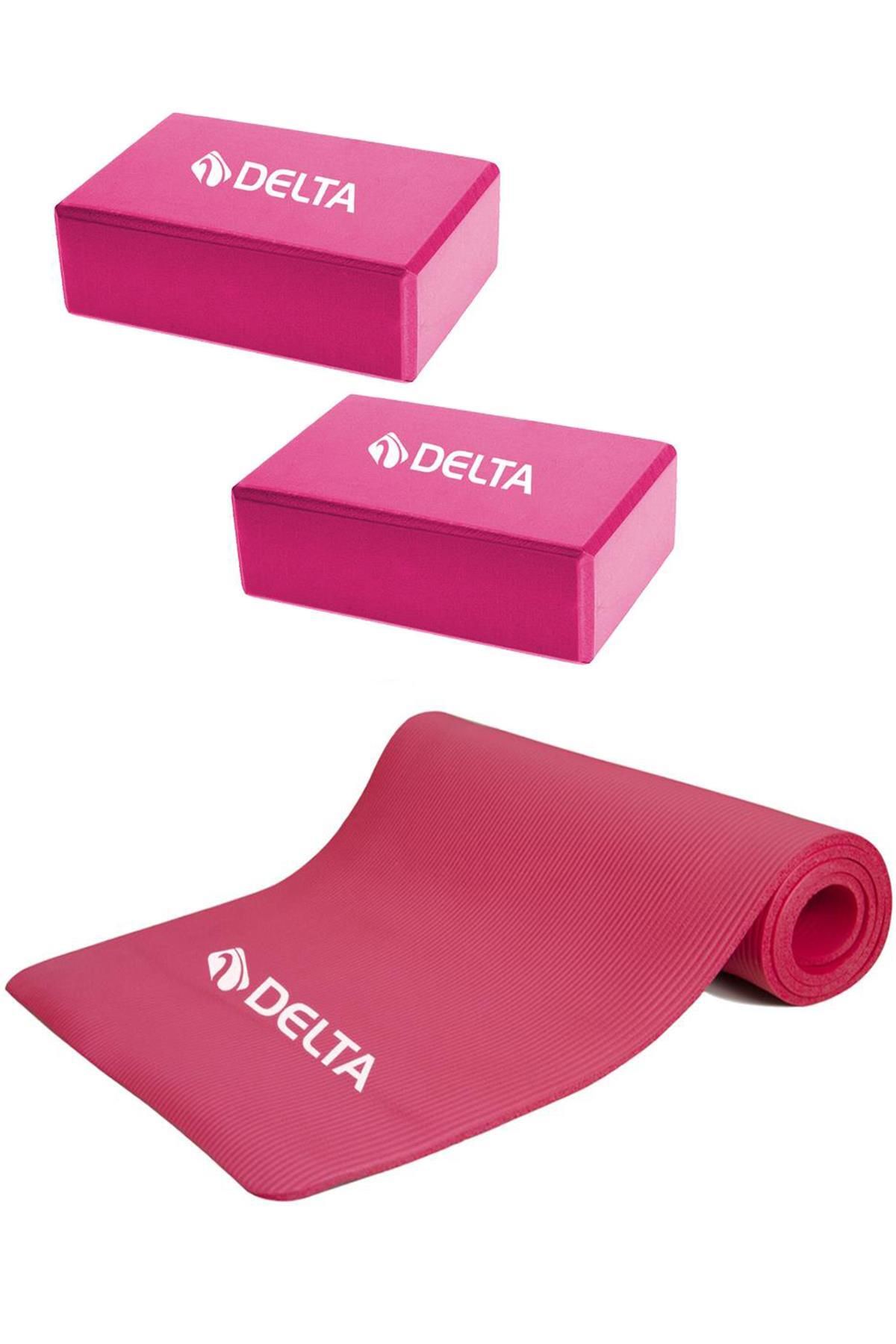 Delta Konfor Zemin Taşıma Askılı 10 Mm Pilates Minderi Yoga Matı 2 Adet Yoga Blok Çiftli Yoga Bloğu