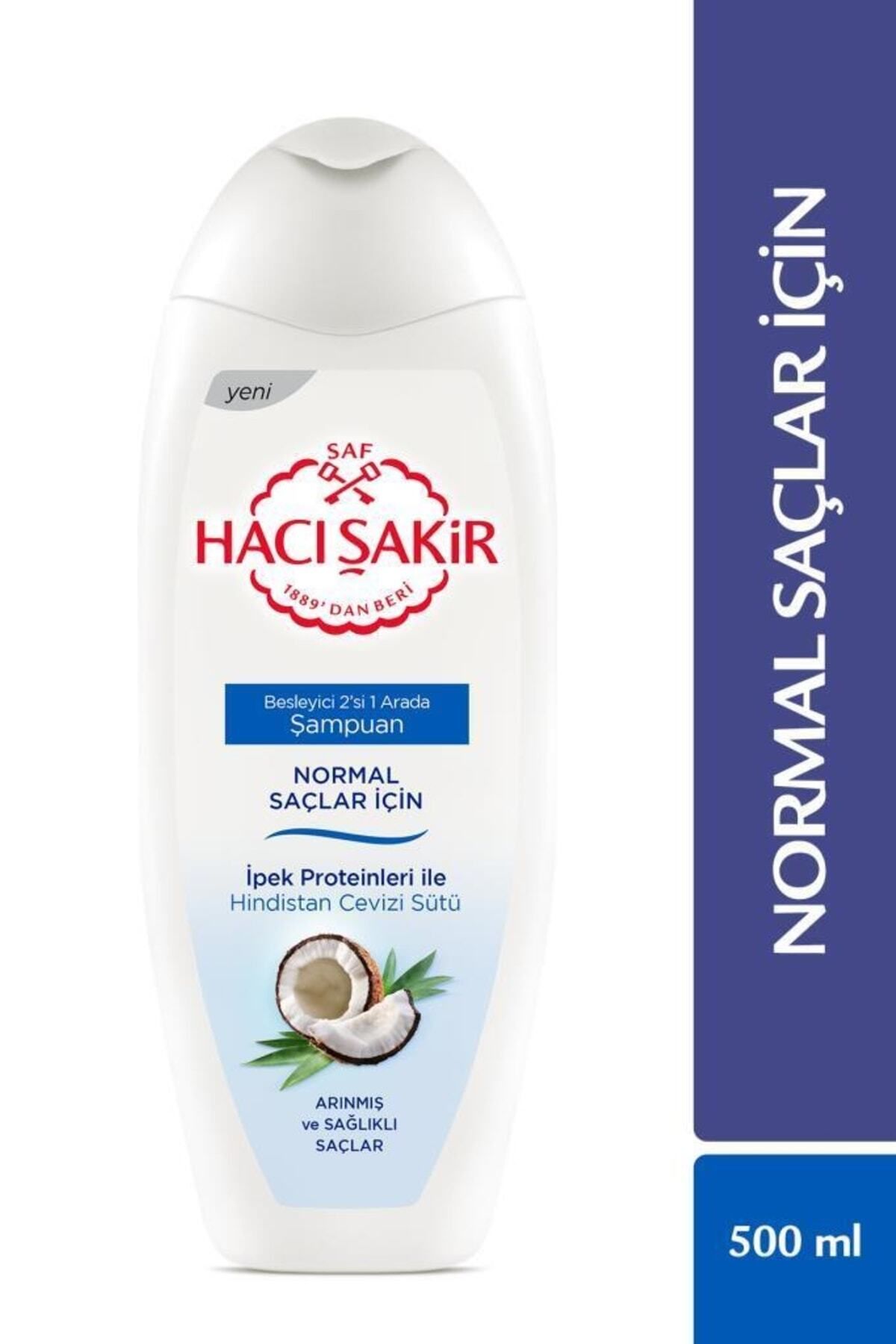 Hacı Şakir Normal Saçlar için Hindistan Cevizi Sütlü Besleyici 2'si 1 Arada Şampuan 500 ml