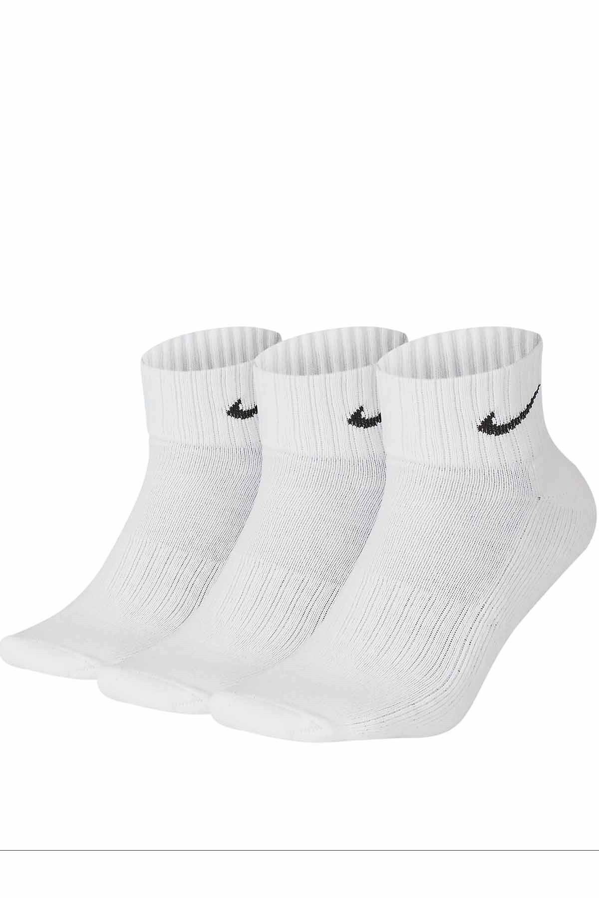 Nike U V Cush Ankle- 3p Value Unisex Çorap Sx4926-101-beyaz