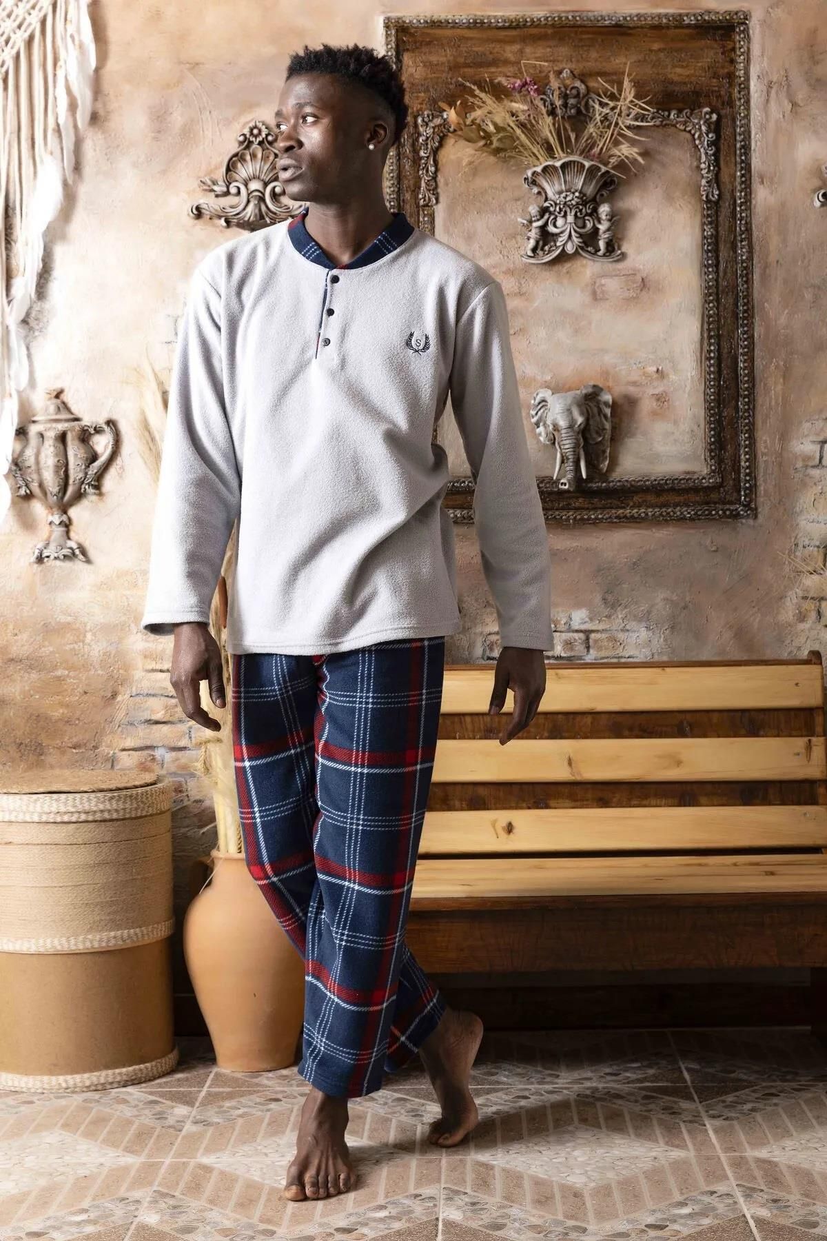 Sude Erkek Kışlık Polar Pijama Takımı M100/6 - 1 Adet