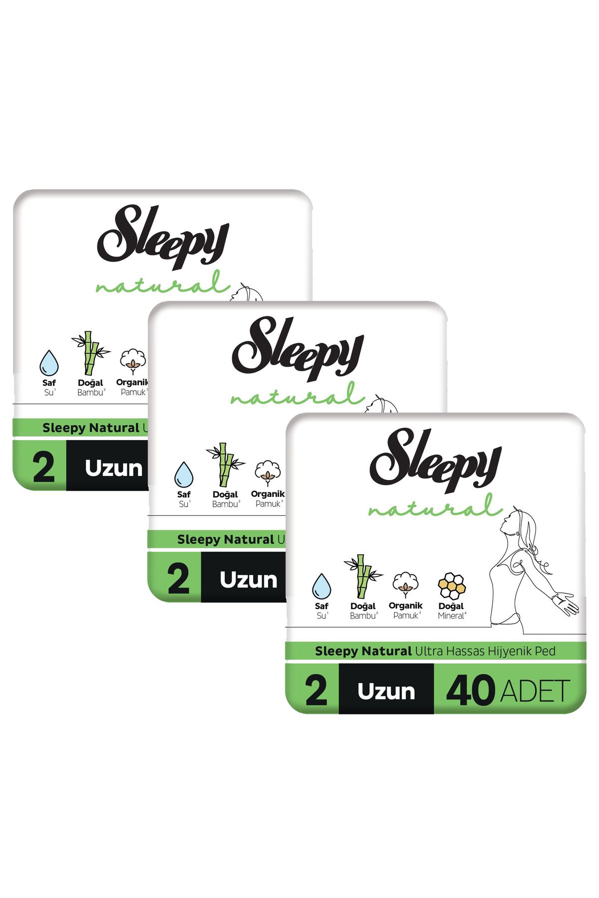 Sleepy Natural Ultra Hassas Hijyenik Ped Uzun 120 Adet Ped