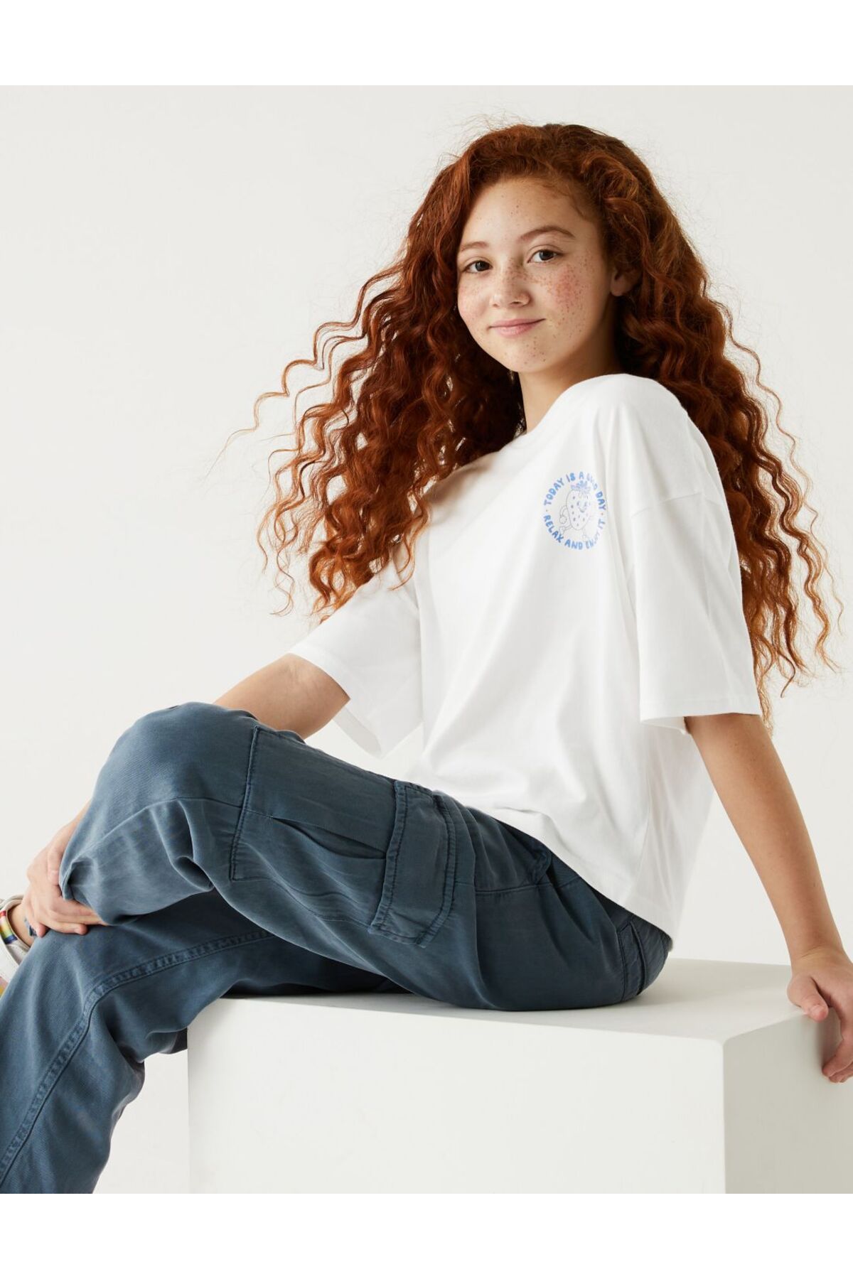Marks & Spencer Saf Pamuklu Kısa Kollu T-shirt (6-16 Yaş)