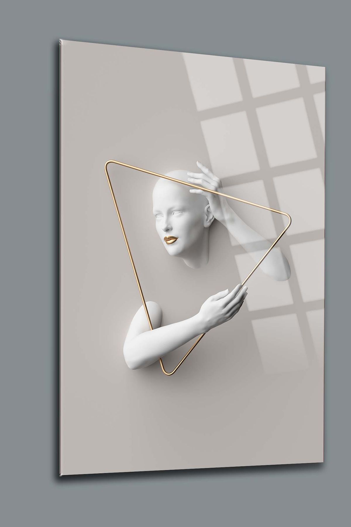 SRD Concept Duvardaki Kadın 3 Cam Tablo-Modern Tablo