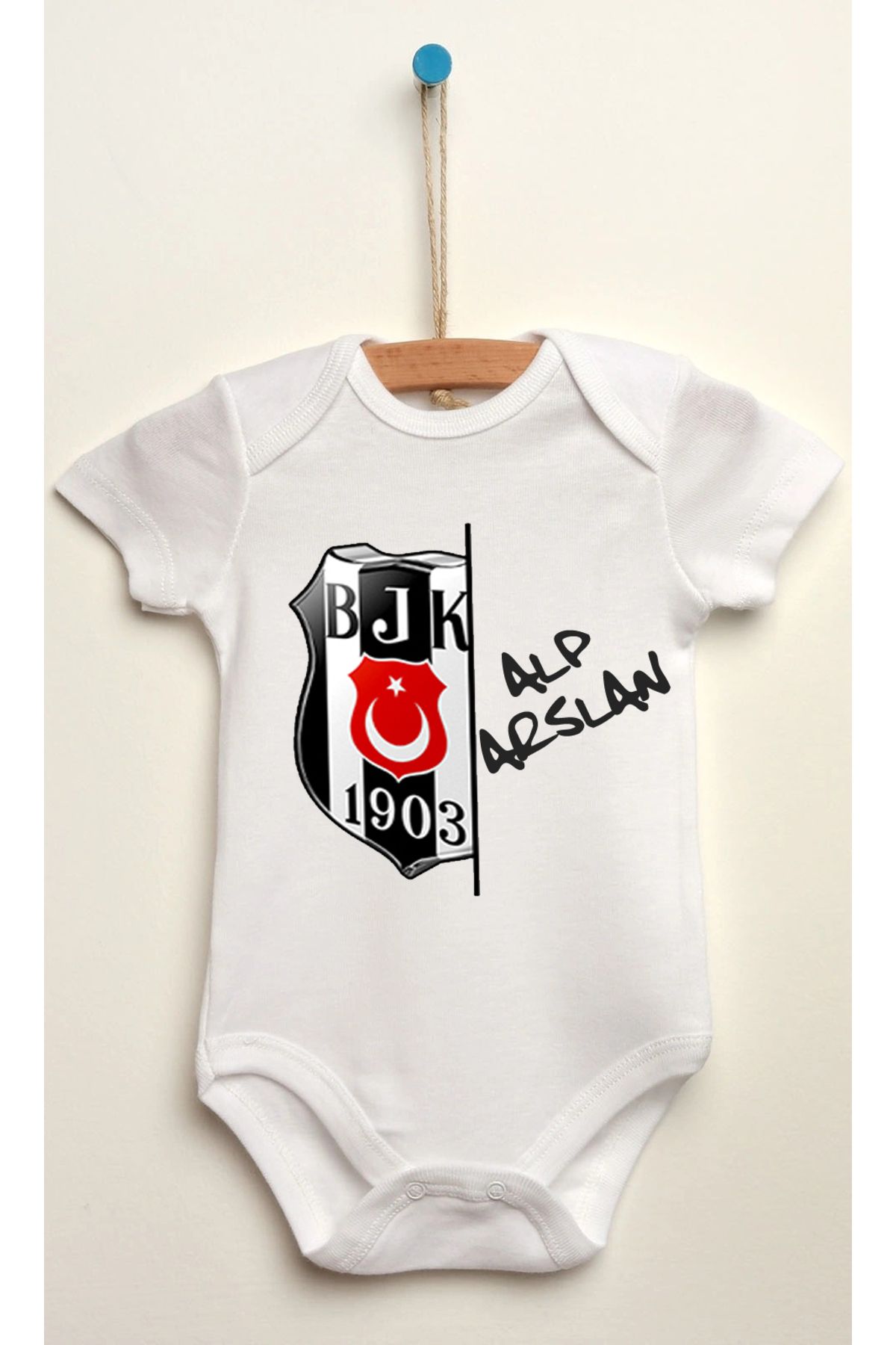 Beşiktaş Taraftar İsme Özel Kişiselleştirilebilir Bebek Body