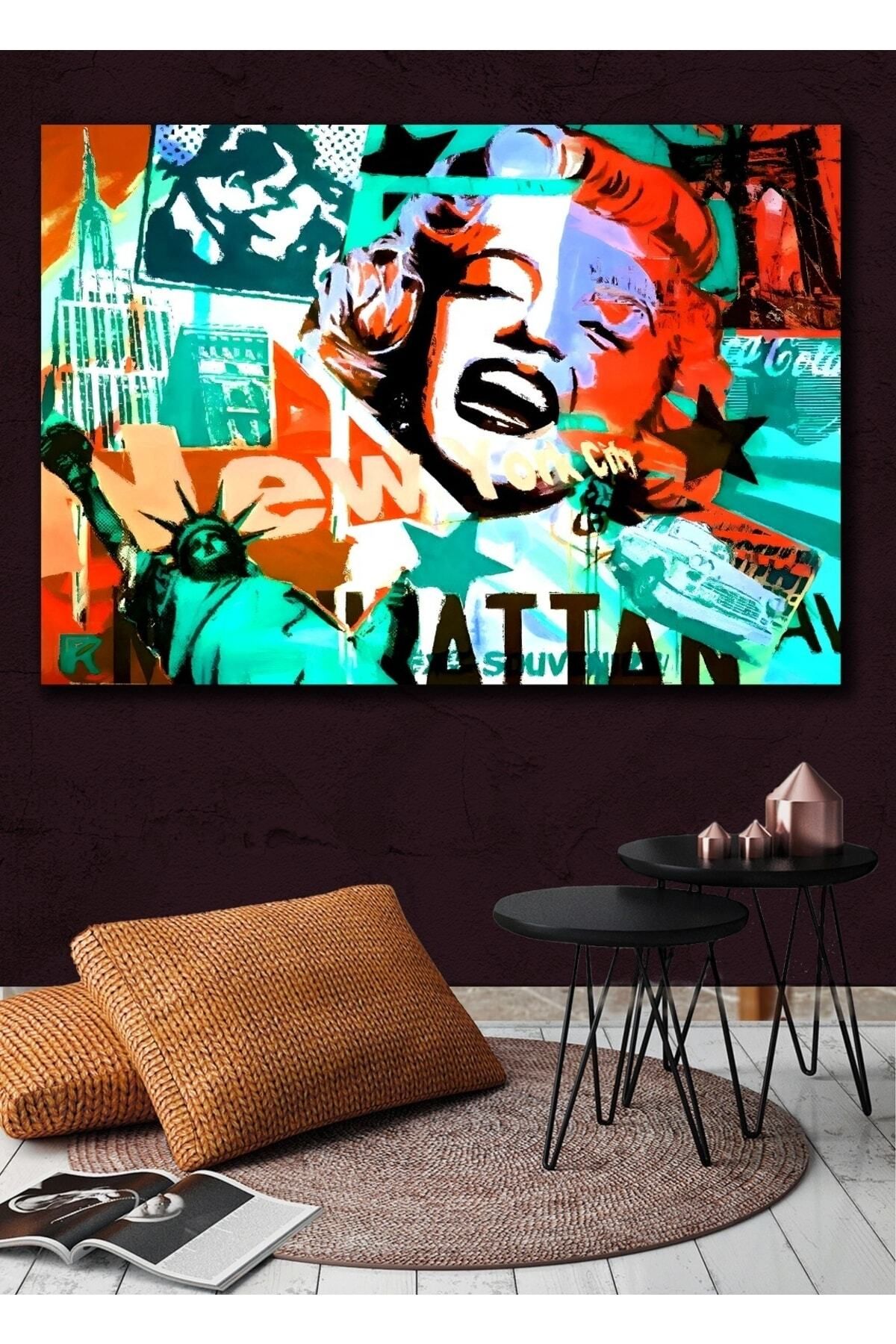 Şehzat Dekoratif Özel Renklendirme Marilyn Monroe Kanvas Tablo