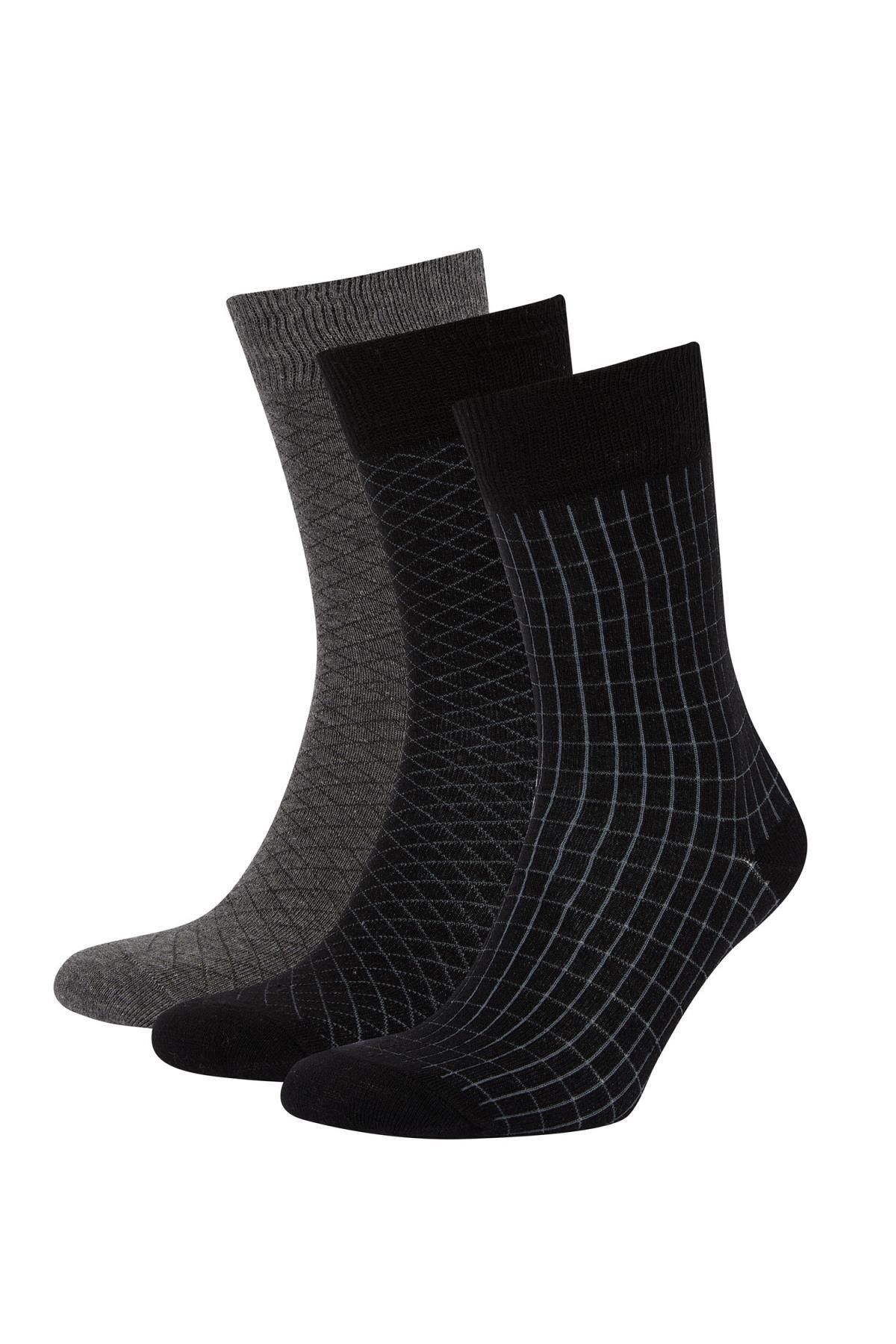 Defacto Erkek Pamuklu 3'lü Soket Çorap