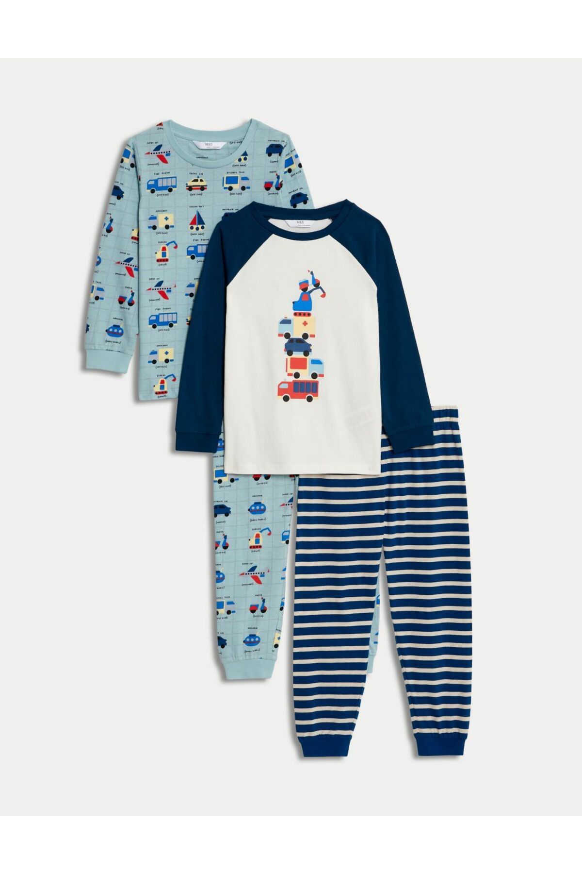 Marks & Spencer Saf Pamuklu 2'li Pijama Takımı (1-8 Yaş)
