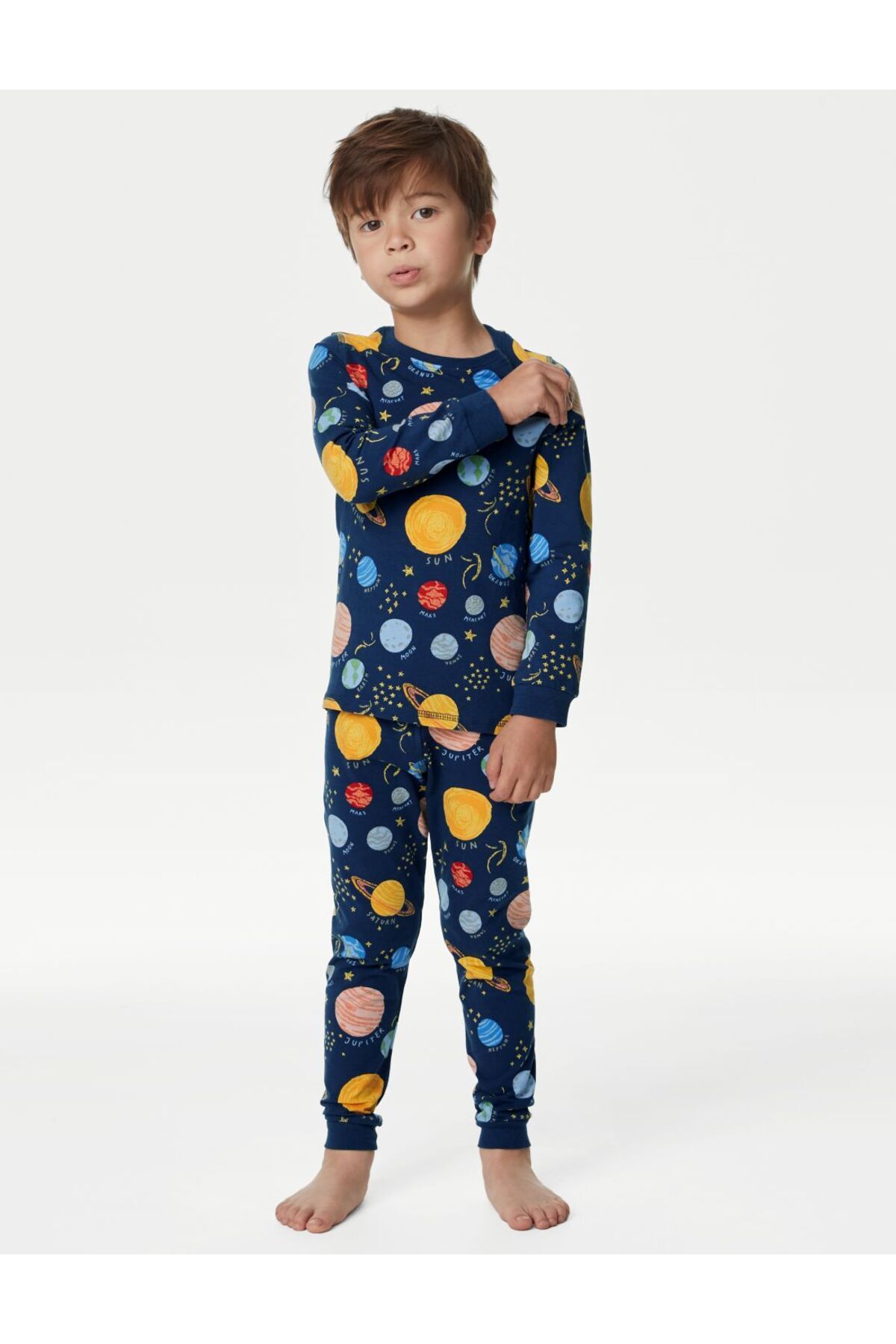 Marks & Spencer Uzay Temalı Uzun Kollu Pijama Takımı (1-8 Yaş)
