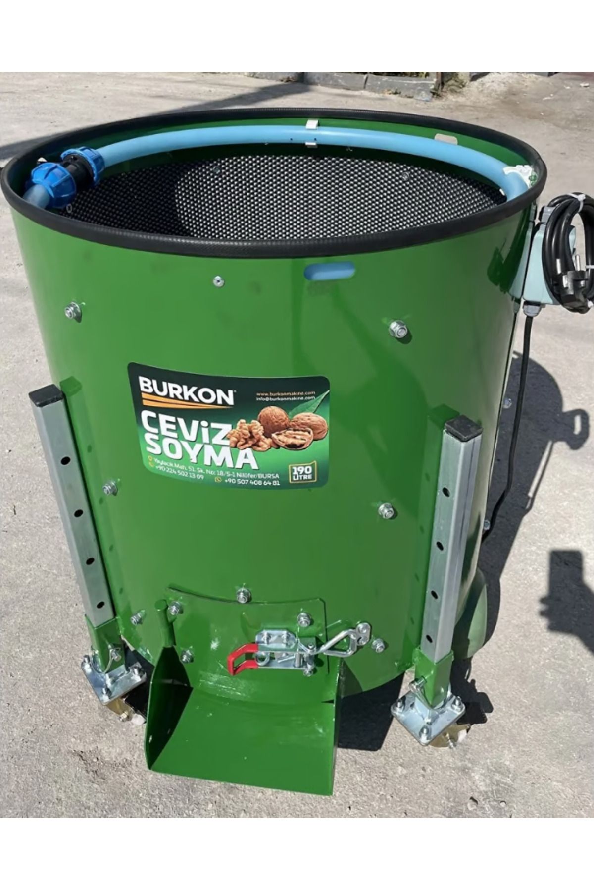 BURKON MAKINE 190 Litre Rendeli Sabit Devirli Ceviz Soyma Makinesi