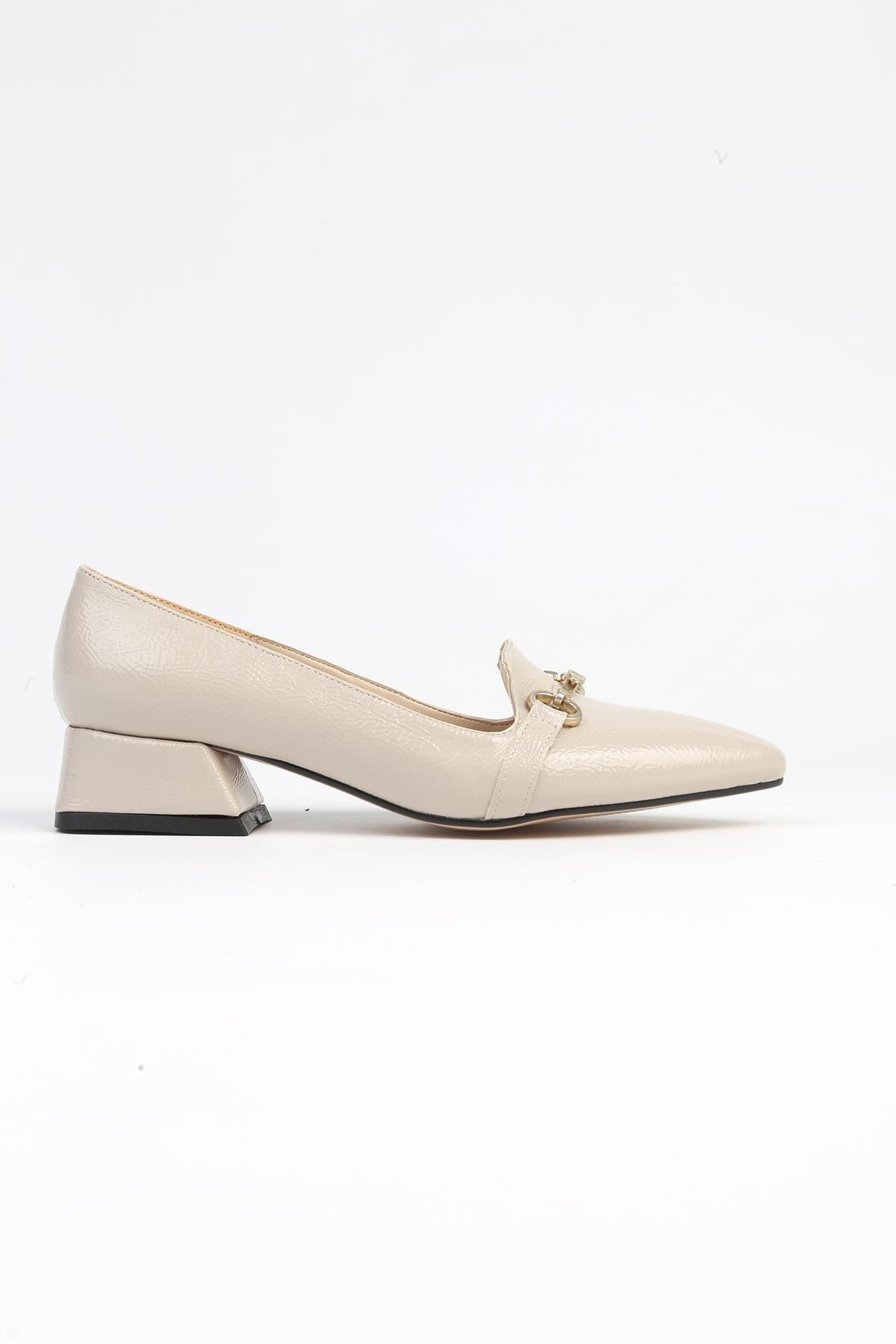 Pierre Cardin ® | PC-52567 - 3478 Bej Kırışık - Kadın Topuklu Ayakkabı