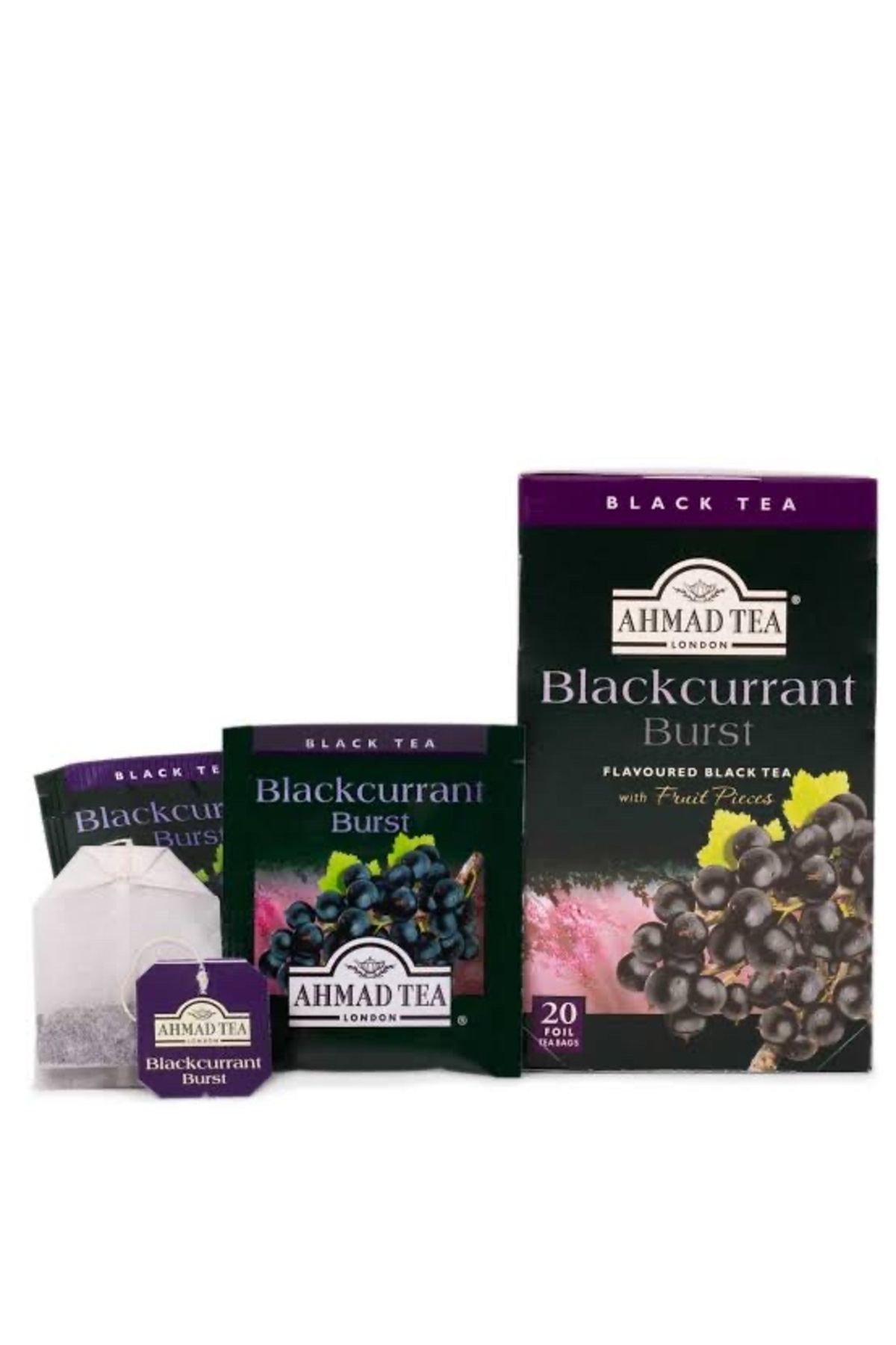 Ahmad Tea Blackcurrant Burst Fruit Black Tea - Teabags 20 Frenk üzümlü çay