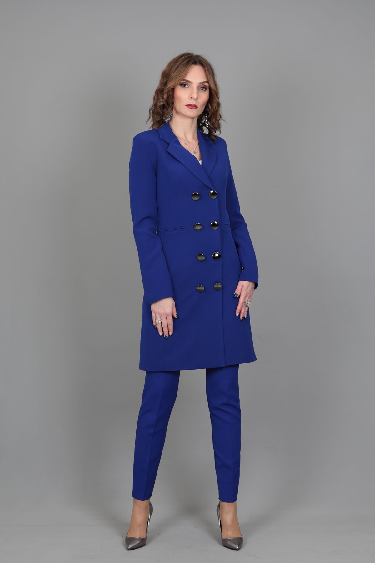 ÖNDER ÖZSOY Blazer Elbise Ceket & Boru Paça Pantolon Takım-saks