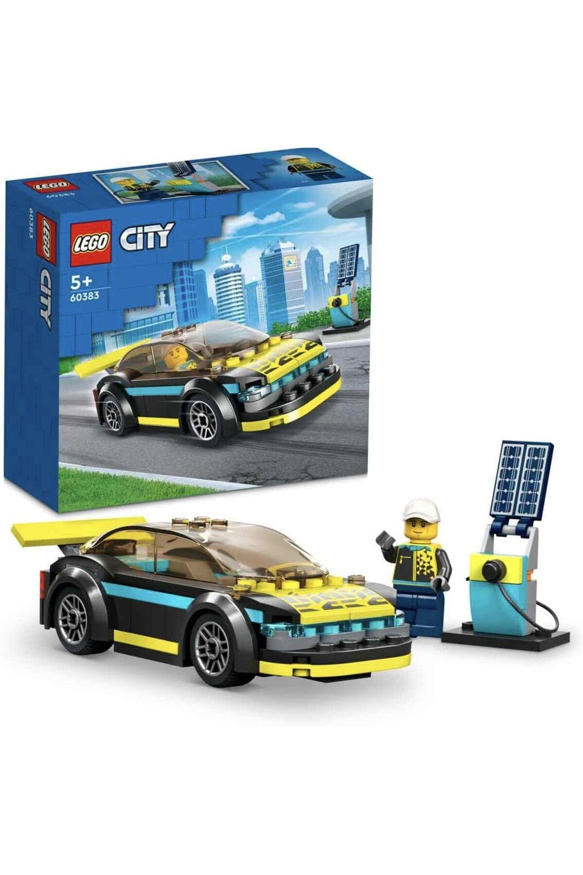 LEGO ® City Elektrikli Spor Araba 60383 - 5 Yaş ve Üzeri Çocuklar için Oyuncak Yapım Seti (95 Parça)