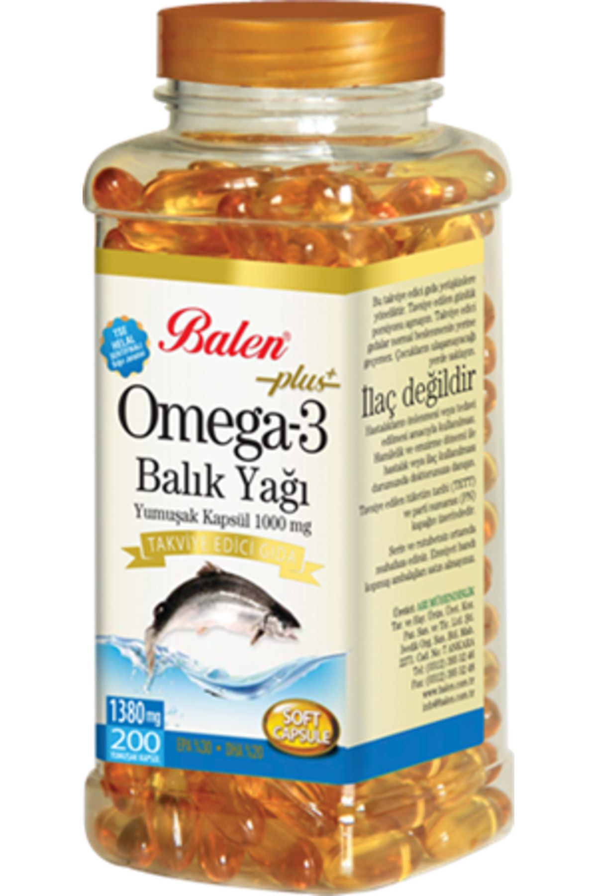 Balen Omega 3 Balık Yağı Yumuşak Kapsül 1380 Mg*200