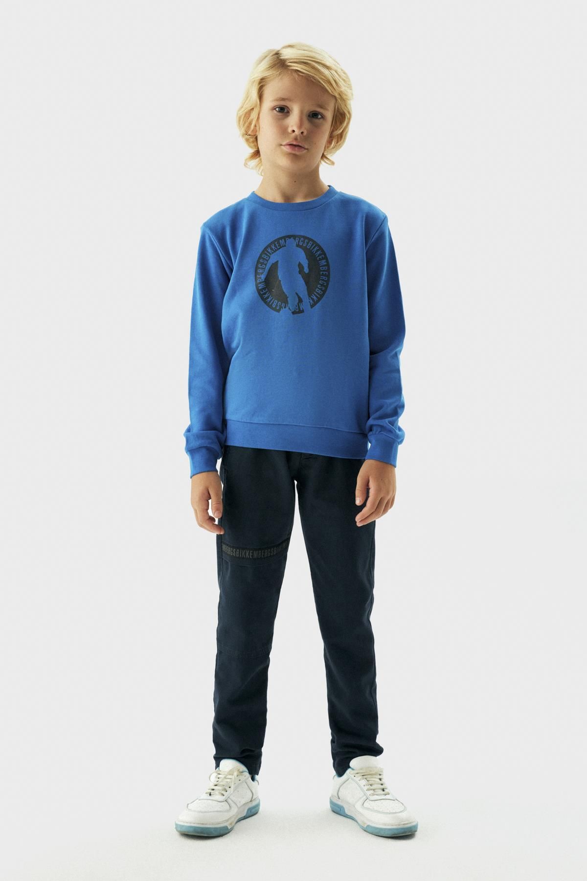 Bikkembergs Bg Store Erkek Çocuk Mavi Sweatshirt 23fw0bk1829