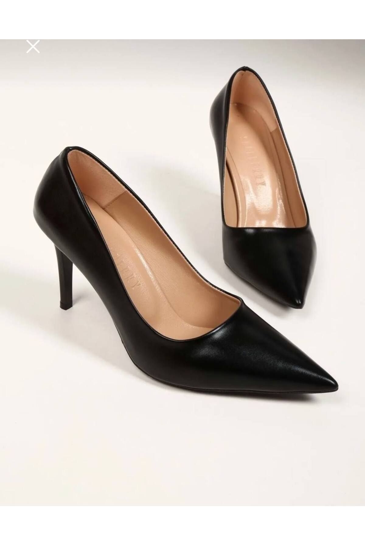 Leyna Kadın Siyah Stiletto Klasik Topuklu Ayakkabı