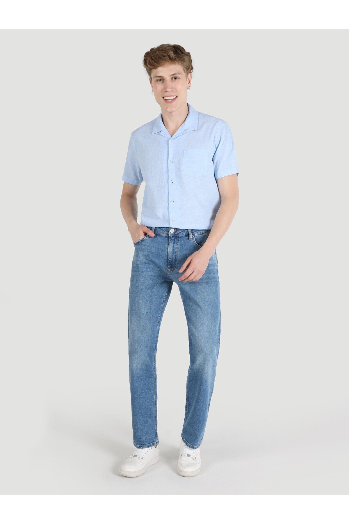 Colin’s 045 David Regular Fit Normal Bel Düz Paça Mavi Erkek Pantolon