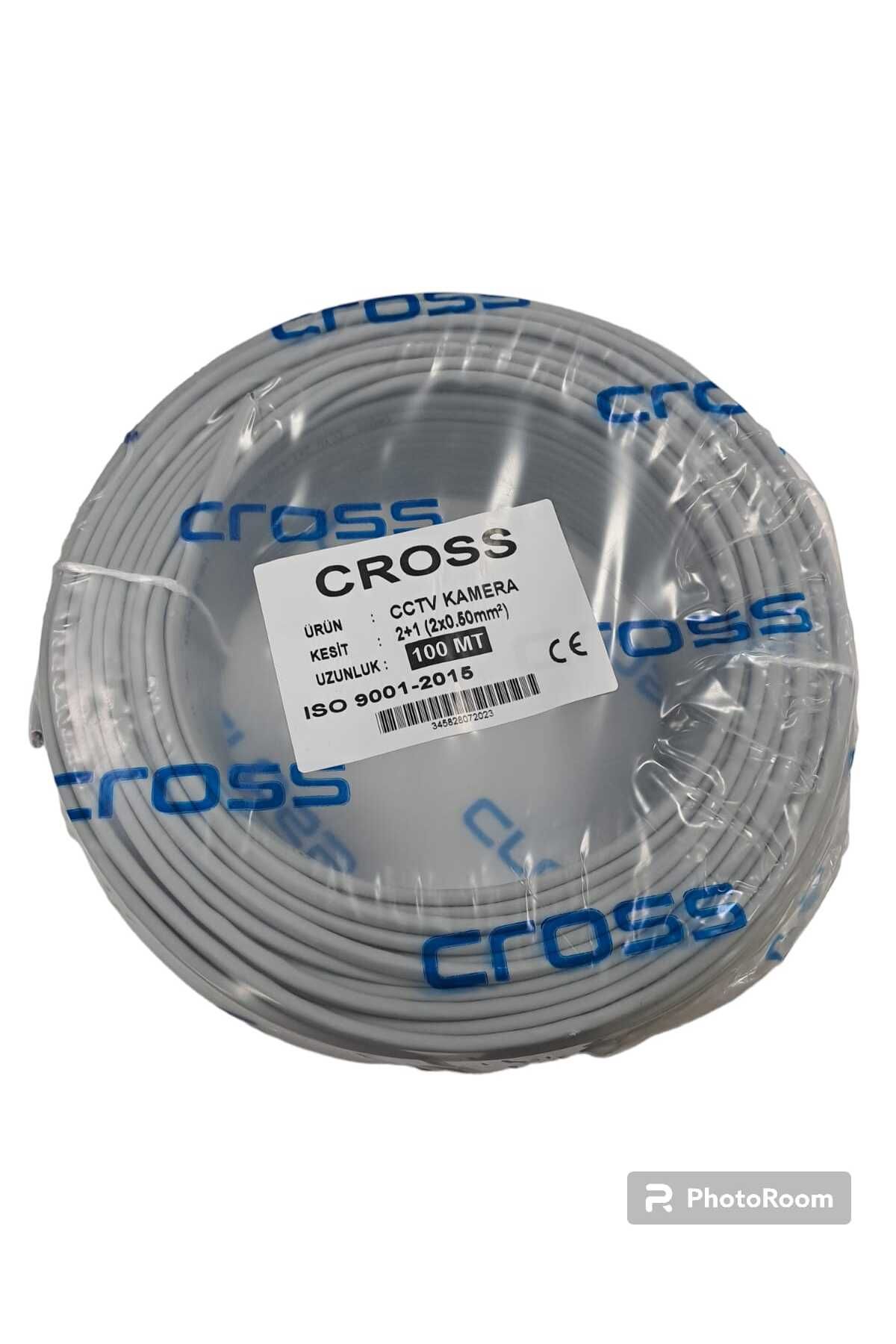 Cross Armağan 2 1 2x0.50mm Folyolu Lüks Cctv Kablo - 100m Cctv Kamera Kablosu
