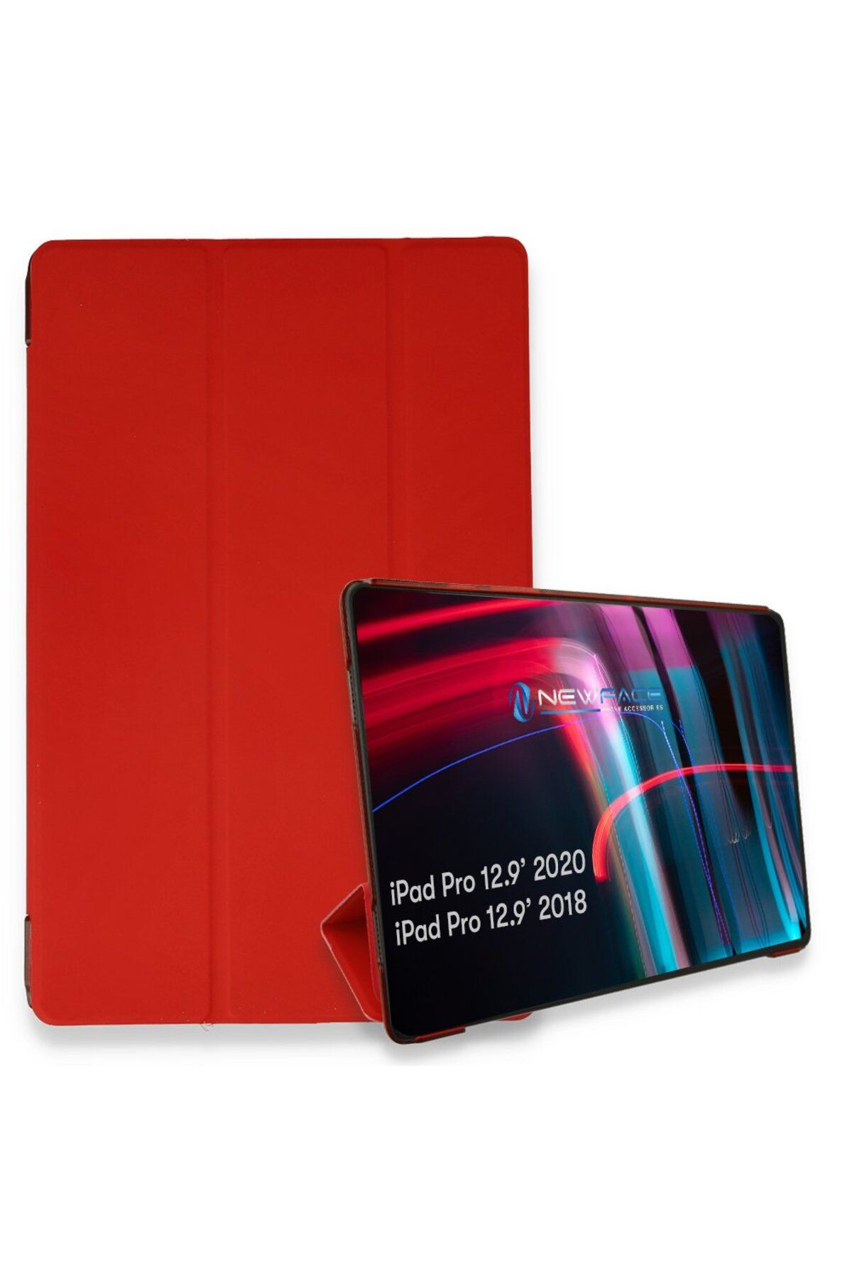 Lisinya Pro 12.9 (2018) Uyumlu  Kılıf Tablet Smart Kılıf - Ürün Rengi : Kırmızı