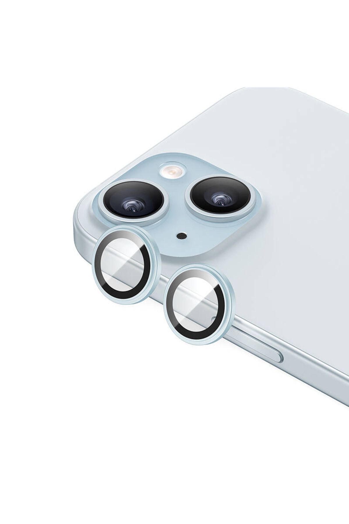 Fibaks Apple Iphone 15 & Iphone 15 Plus Kamera Koruma Renkli Lens Koruyucu Temperli Cam Koruma