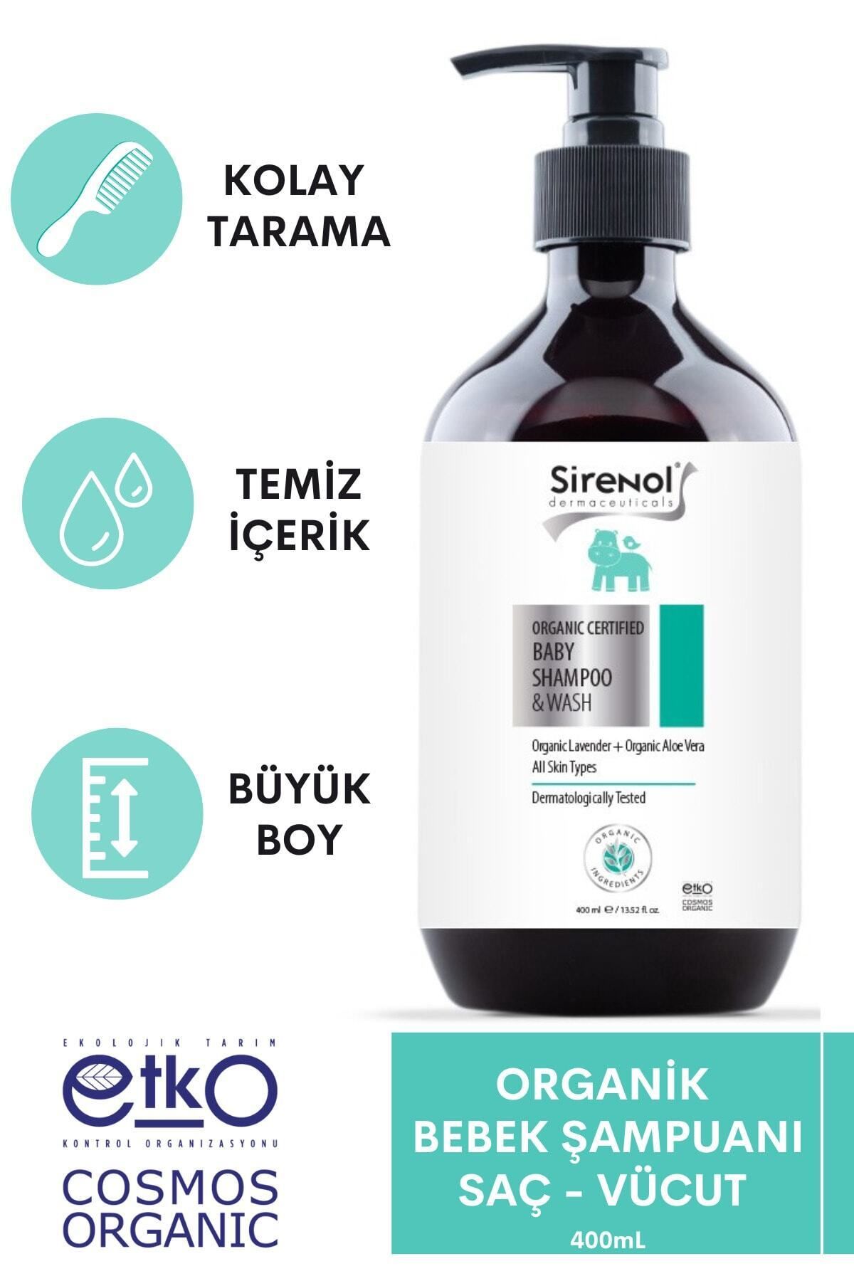 Sirenol Organik Bebek Saç Vücut Şampuanı 400 ml