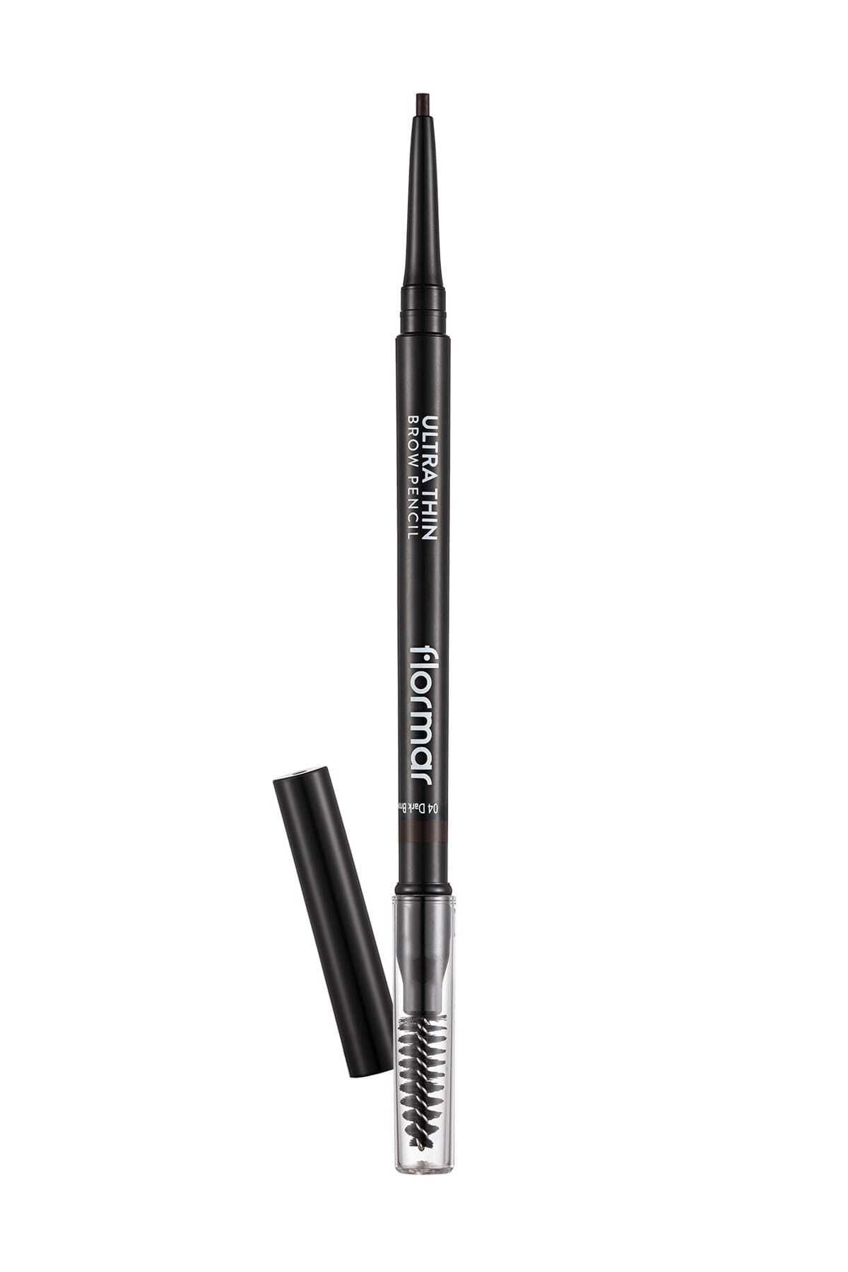Flormar Kaş Kalemi & Fırçası - Ultra Thin Brow Pencil - 004 Dark Brown - 8690604572137