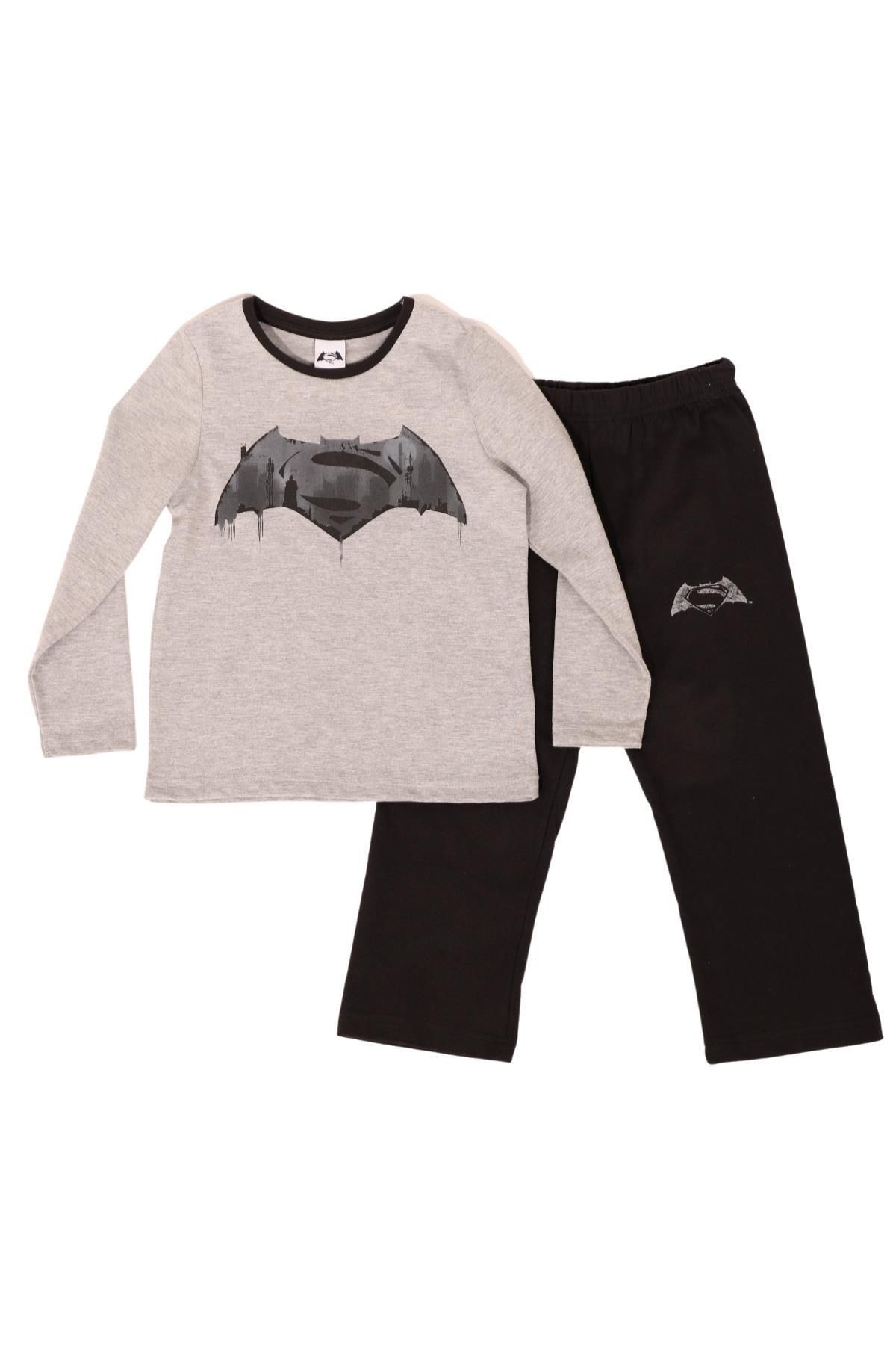 Superman Erkek Çocuk Gri Baskılı Pijama Takımı otarzsenin_989