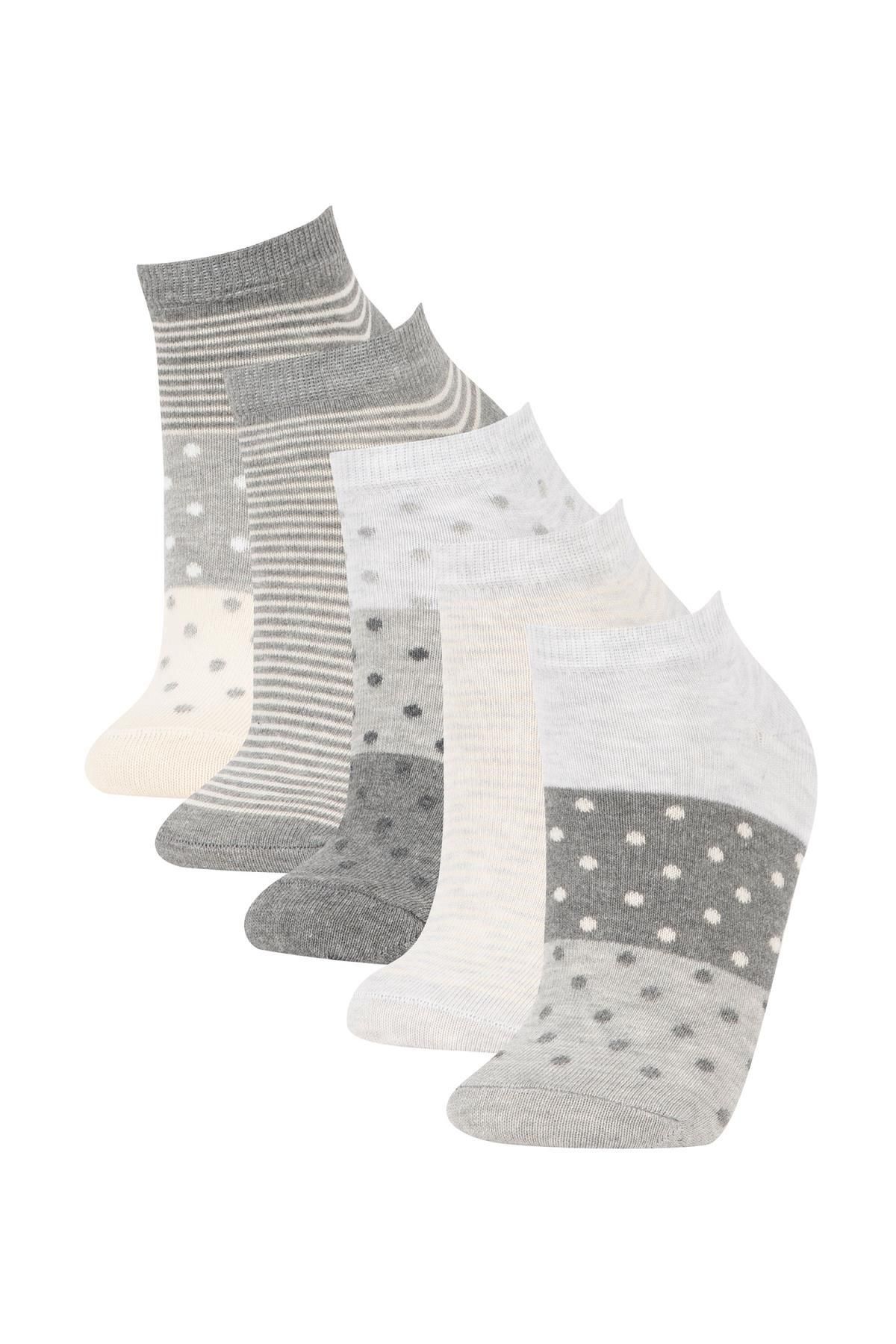Defacto Kadın Desenli 5li Patik Çorap R8302azns