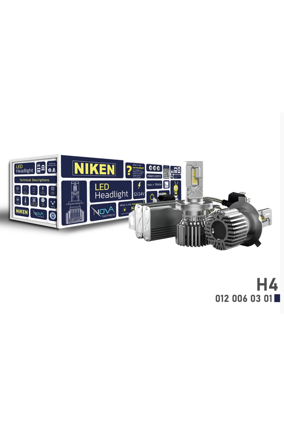 Niken Nova Serisi 24.000 Lümen 90W /h7 / H4 / H11 / H1 / H3 /9006/ 9005 / 9006 Led Xenon Far Ampulu