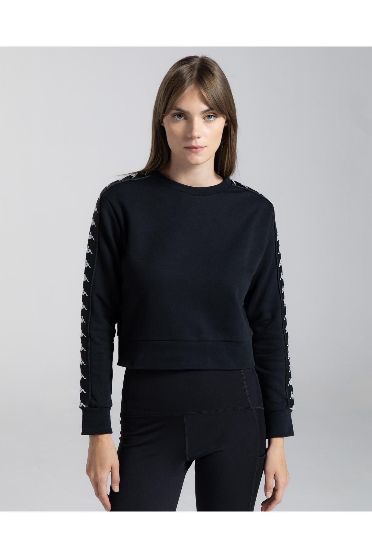 Kappa 222 Banda Tais Kadın Siyah-beyaz Regular Fit Sweatshirt