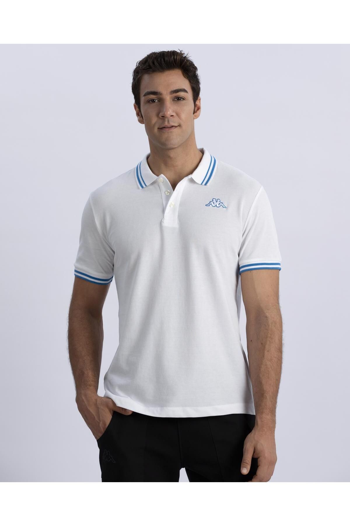 Kappa Logo Maltax 5 Mss Erkek Beyaz-mavi Regular Fit Polo Tişört