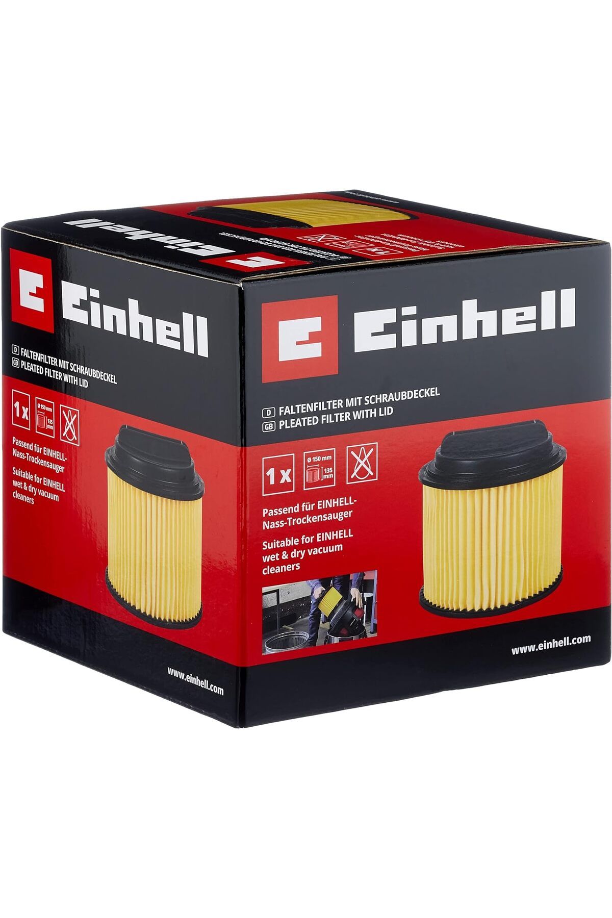 Einhell vidalı kapaklı yedek katlama filtresi (Einhell ıslak kuru elektrikli süpürgeler için uygun2351113