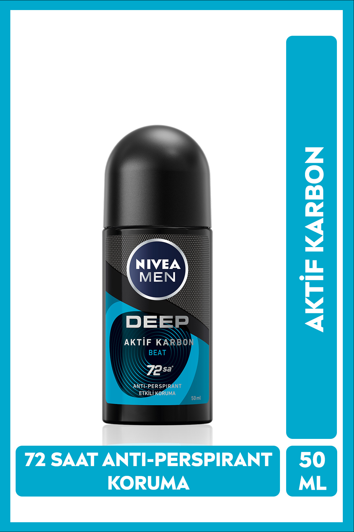 Men Erkek Roll-on Deodorant Deep Beat 50ml, 72 Saat Anti-perspirant Koruma_0