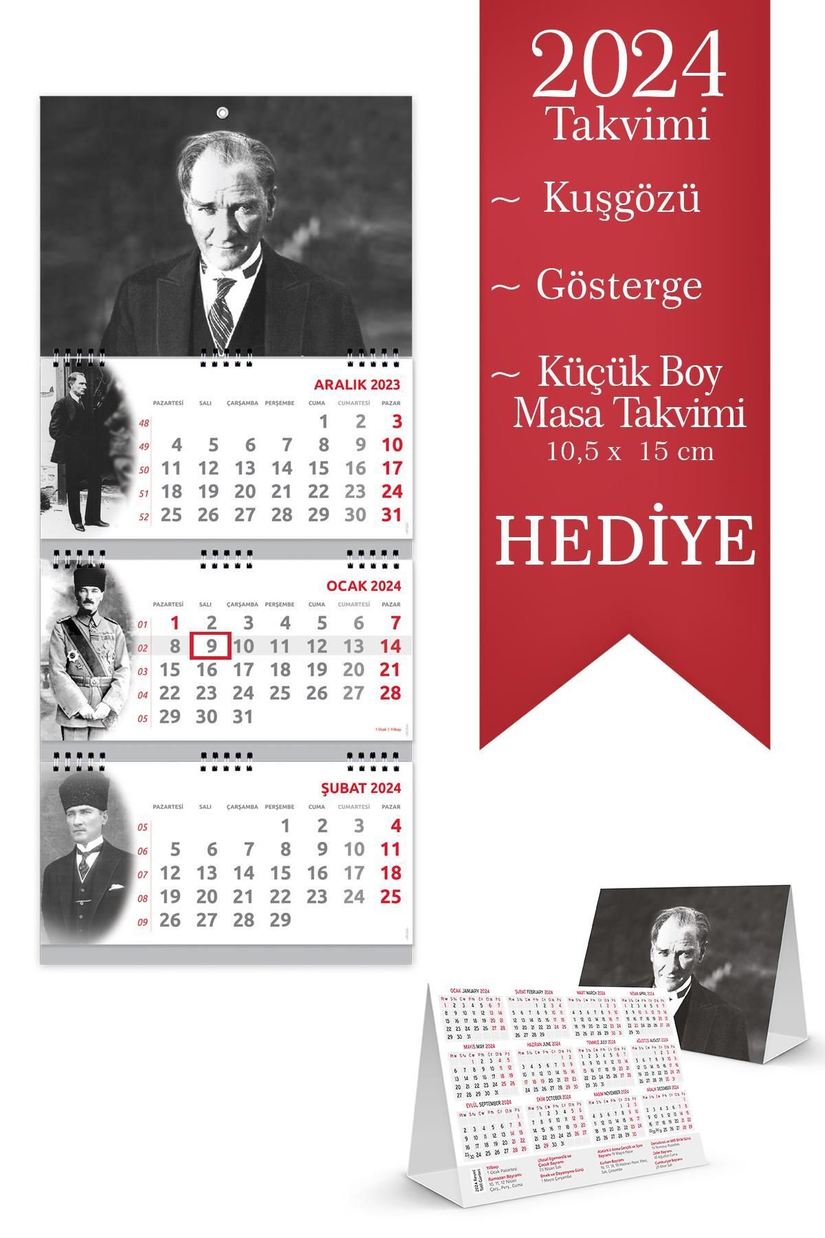 StickerArt 2024 Atatürk Gemici Takvimi Denizci Duvar Takvimi 33x77,5 Cm