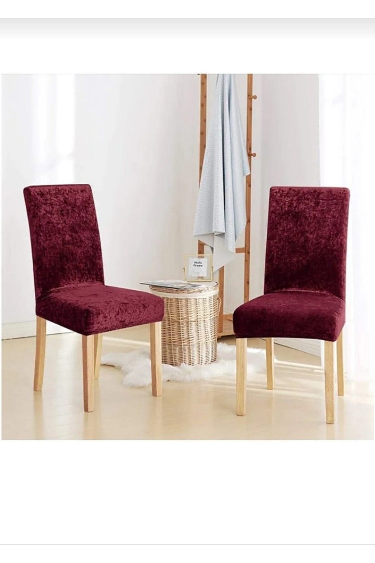 GüzelEvim Tekstil Kaliteli Likralı Kadife Sandalye Örtüsü Sandalye Kılıfı Sandalye Koruma Tekli
