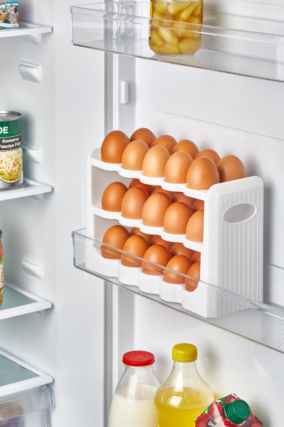 Pazarika 30 Bölmeli Yumurta Kutusu 3 Katlı Yumurtalık Buzdolabı Organizeri Saklama Kabı