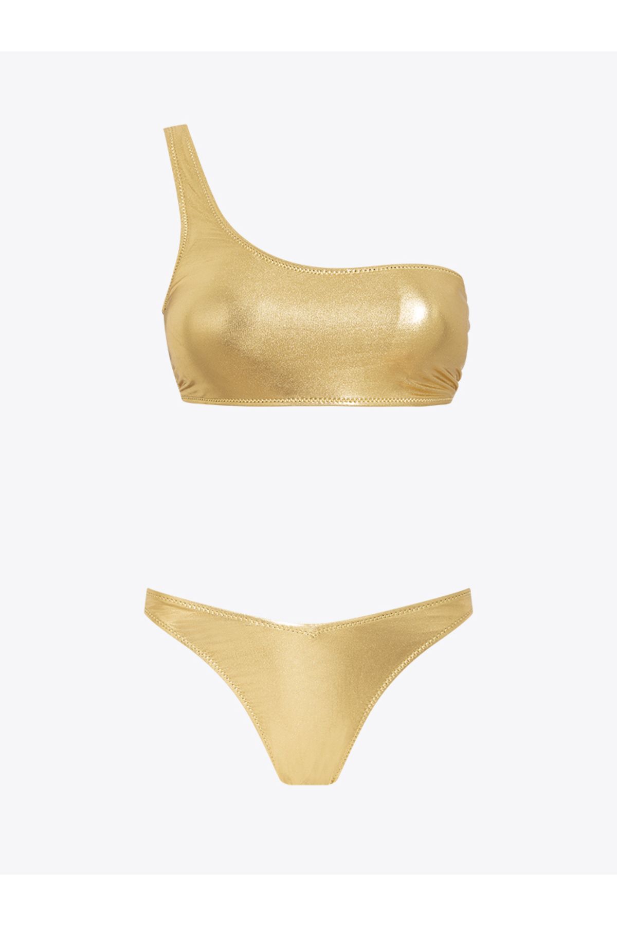 Rivus Light Gold Rengi Tek Omuz Bikini Takımı - Gold