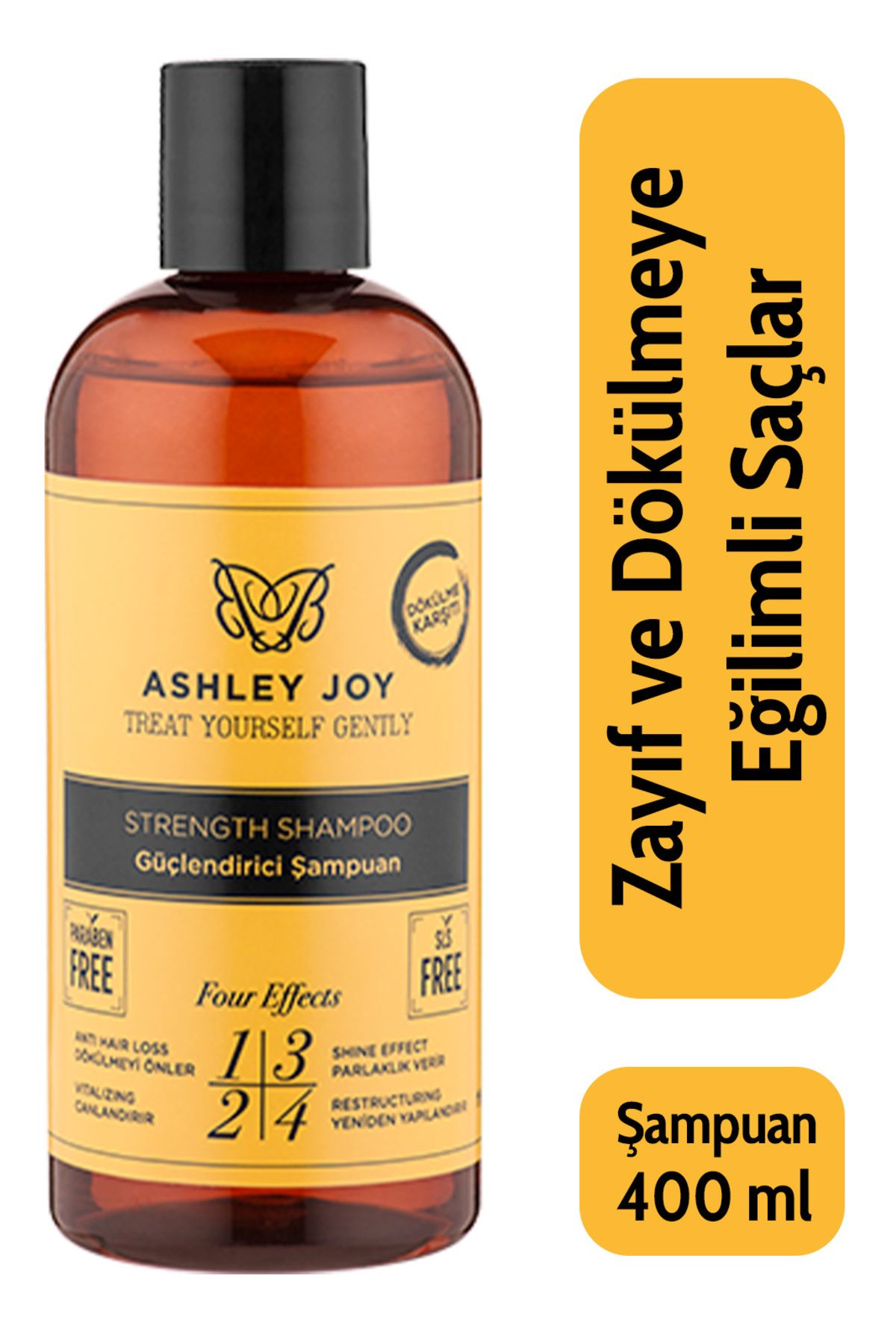 Ashley Joy Dökülme Karşıtı Keratin Ve Kafein Içeren Sülfatsız Güçlendirici Şampuan 400 ml