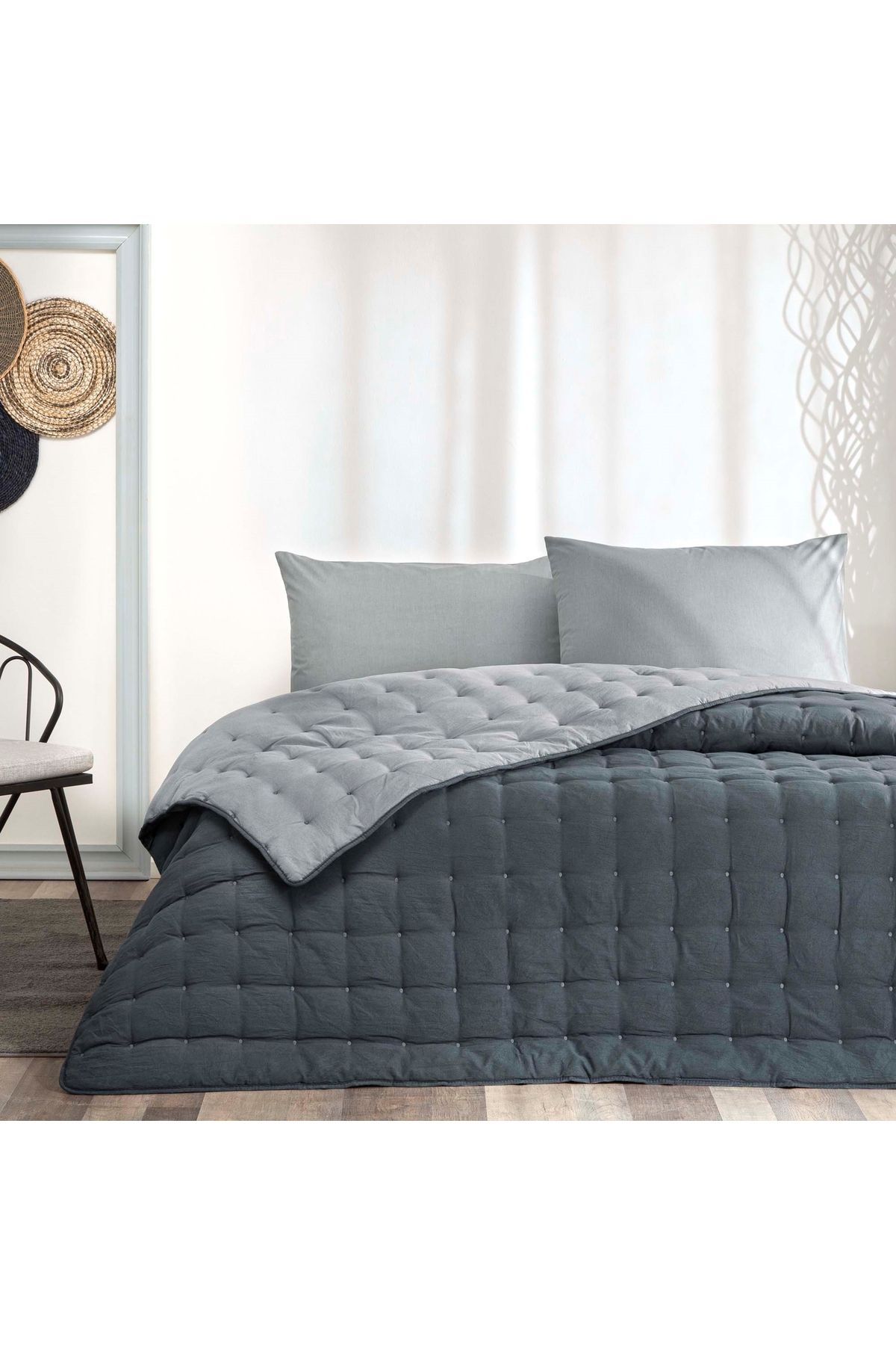 Taç TAÇ -Donna Tek Kişilik Sleeper Set Antrasit Yorgan Seti